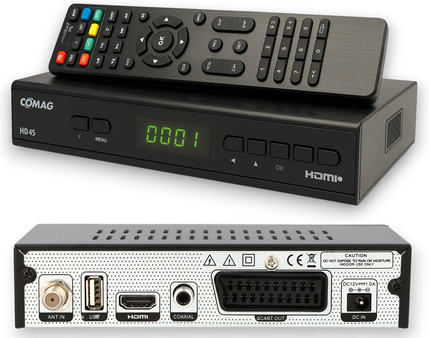 COMAG HD45 Digitaler HD Sat Receiver (Full HD, HDTV, DVB-S2, HDMI, SCART, PVR-Ready, USB 2.0) ohne HDMI Kabel