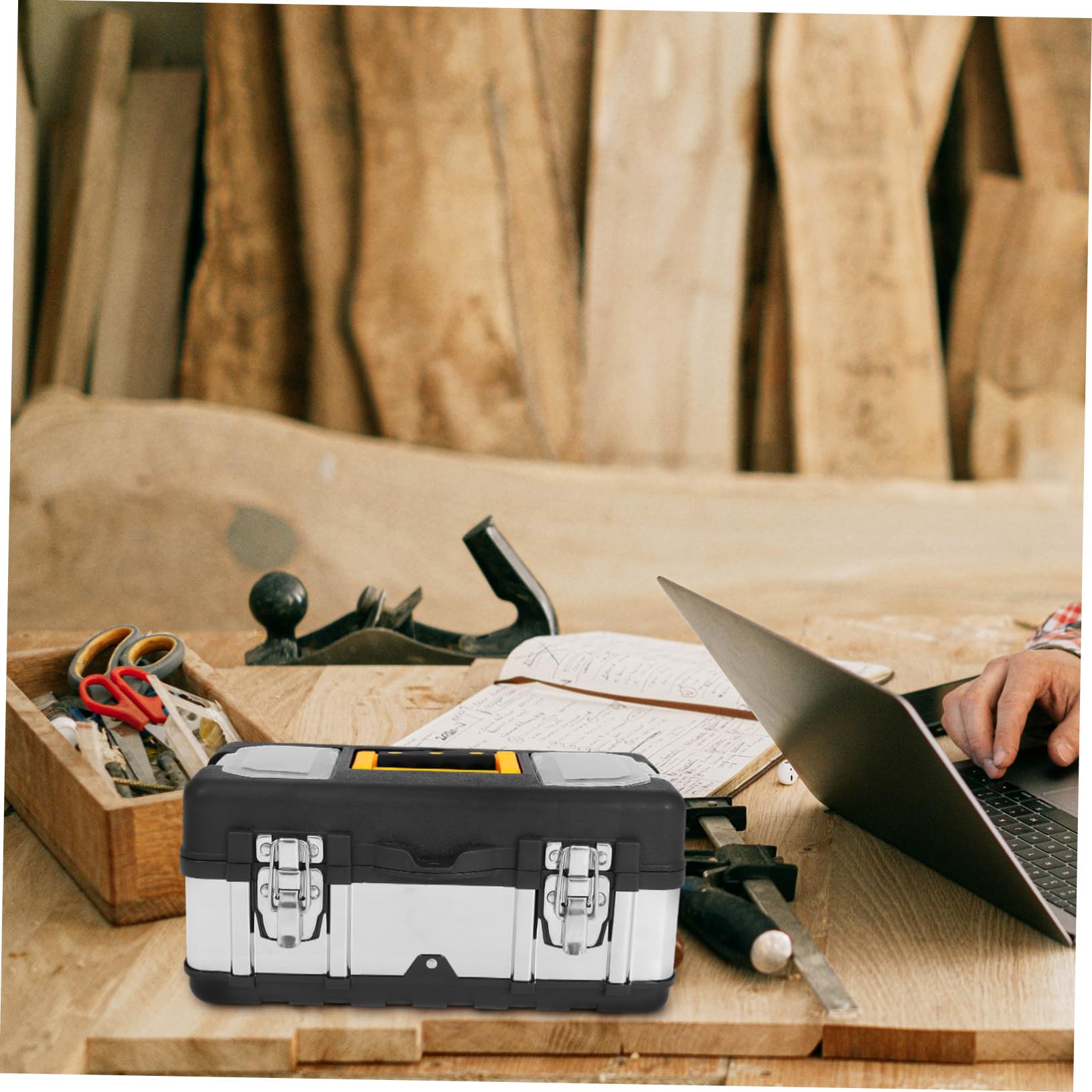 Cassetta portautensili portatile con serratura con bagaglio a mano in acciaio inox Toolbox Organizer per Caja De Herramientas