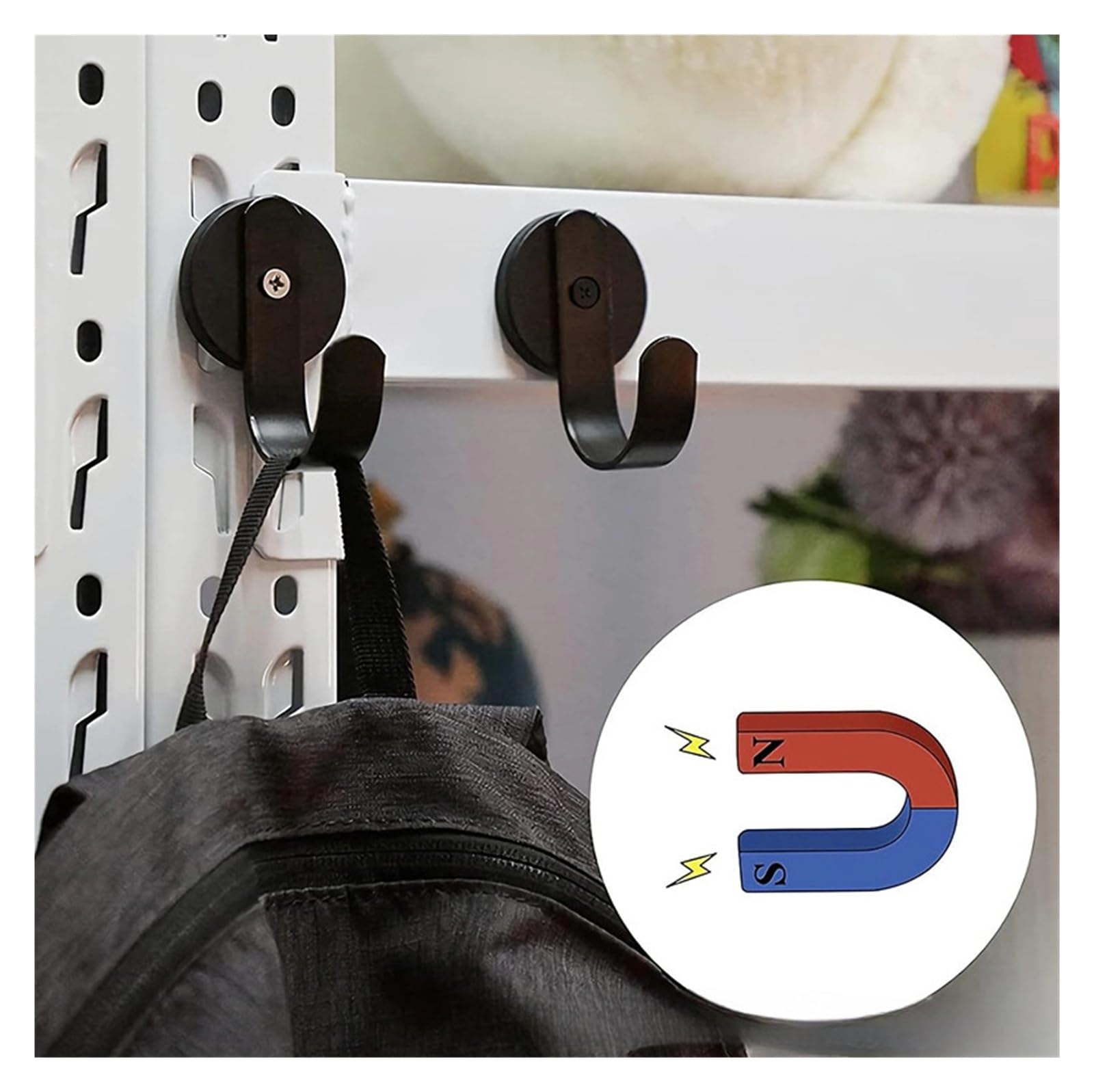 Gancho magnético Fuerte: Colgador magnético de NdFeB Resistente, a Prueba de arañazos y fácil de Instalar for frigorífico y Puerta. Ideal for el hogar(with Timing Function,8PC)