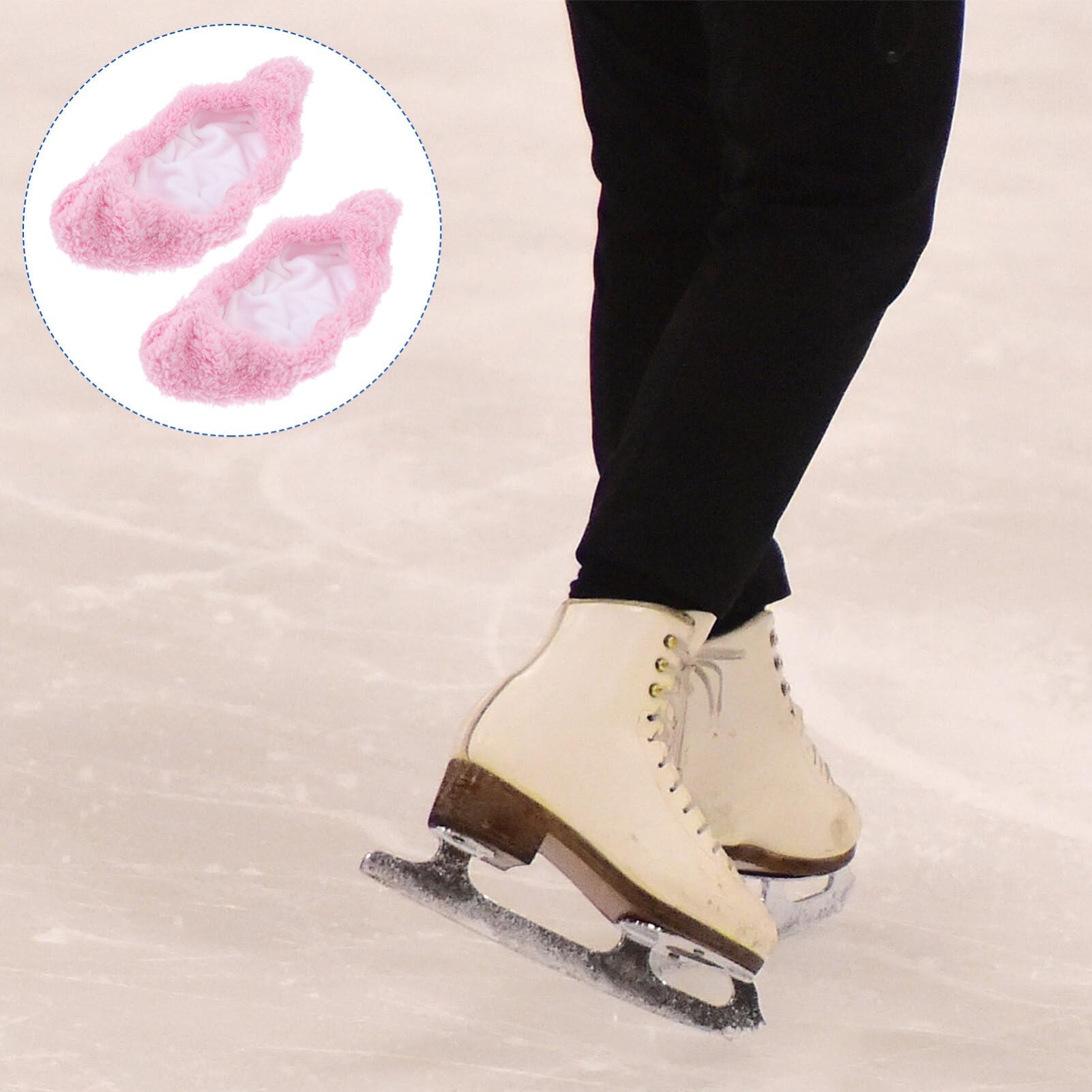 VANZACK Protège-Patins À Glace Couvre-Lames De Patins À Glace Protège-Patins pour Patins De Hockey Housse en Velours pour Tout-Petits Enfants Jeunes Adultes Hommes Femmes Garçons (Rose L)