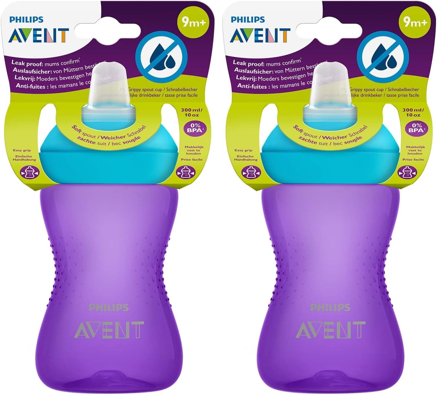 PHILIPS AVENT SCF802/02 Trinklernbecher, violett (Packung mit 2)