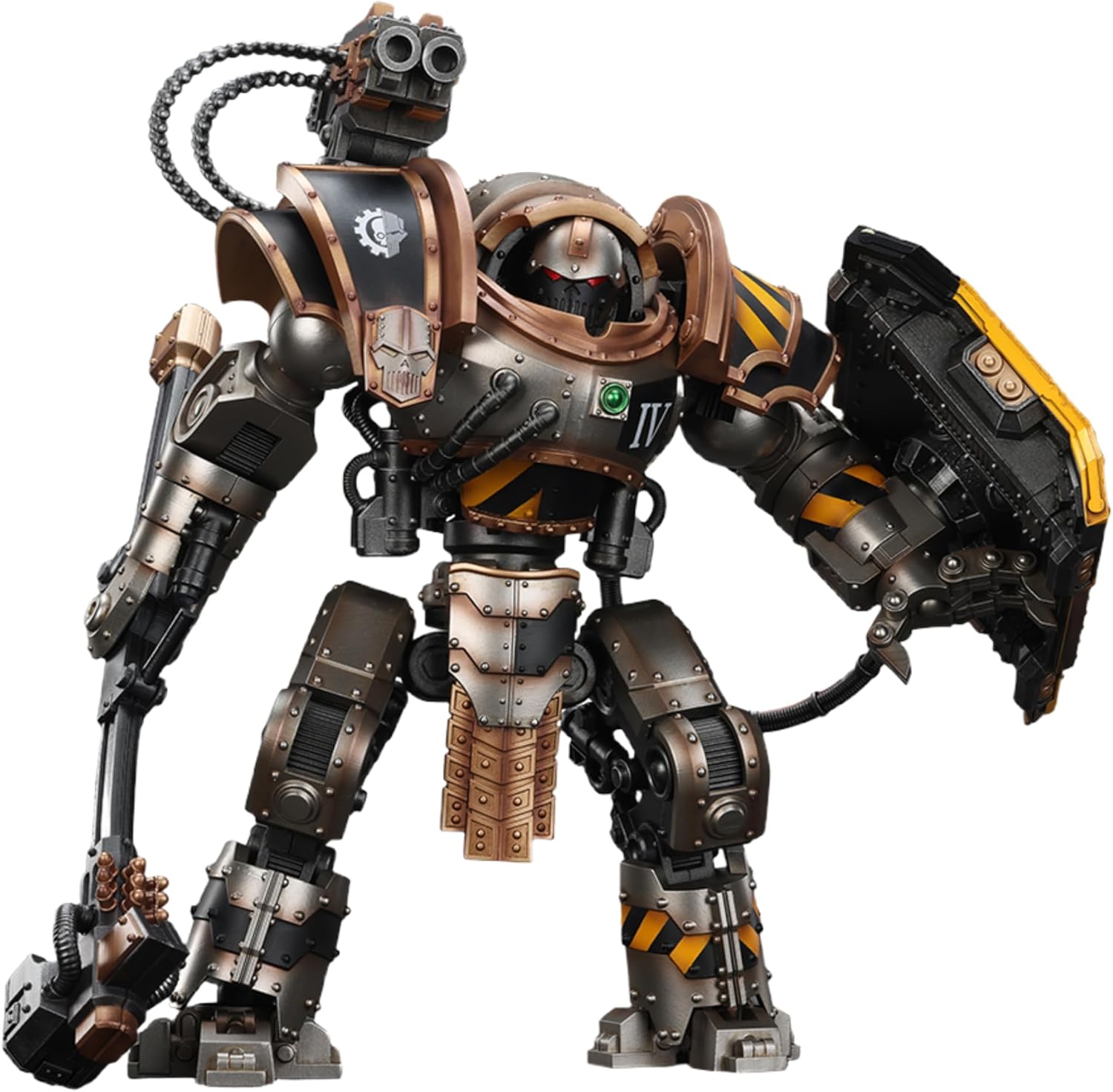 JOYTOY Warhammer 40k 1/18 Action Figure Iron Warriors Iron Circle Domitar-Ferrum Class Battle-Automata with Karceri Battle Shield and Graviton Crusher Gifts,Toys for Kids 15+ and Adults