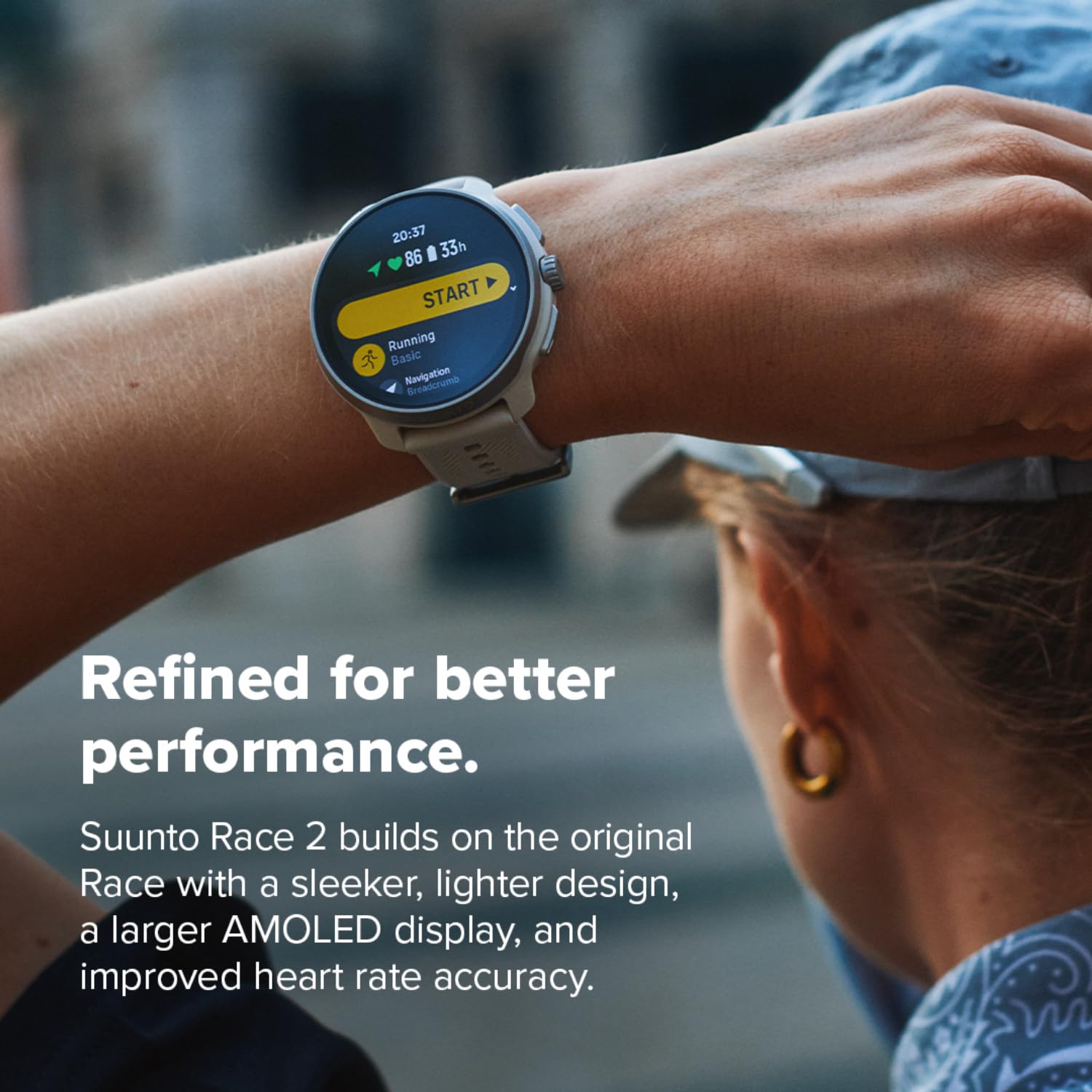 SUUNTO Reloj deportivo Race 2 GPS, pantalla táctil AMOLED de 1.5 pulgadas con corona, 16 días de duración de la batería, métricas de entrenamiento e información de recuperación, doble GNSS, mapas