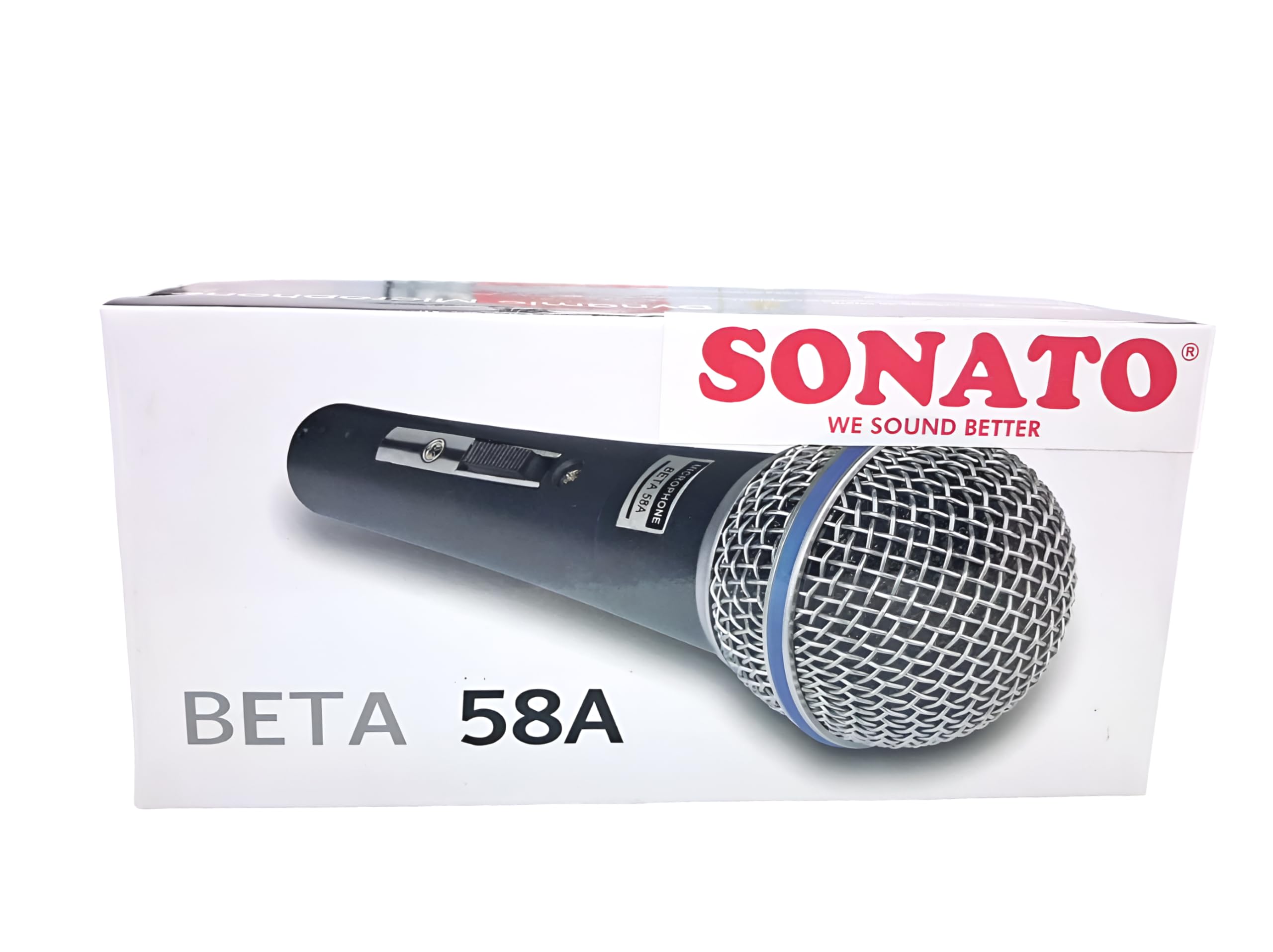 SONATO Beta 58A Dynamic Vocal Microphone, Wired, Karaoke, Handheld, 3.5m Cable