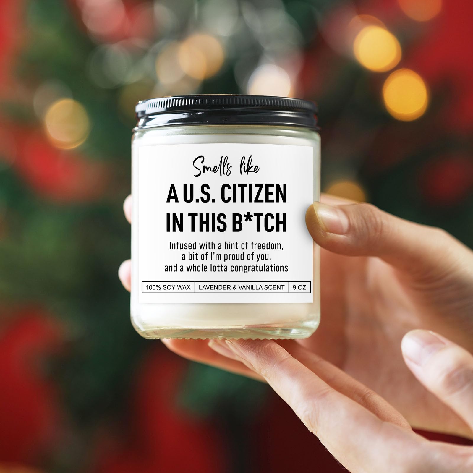 Scented Candle, US Citizenship Gifts, New American Citizen Gifts, Proud to Be an American, Citizenship Party Decorations, Congratulations Presents for New Citizens