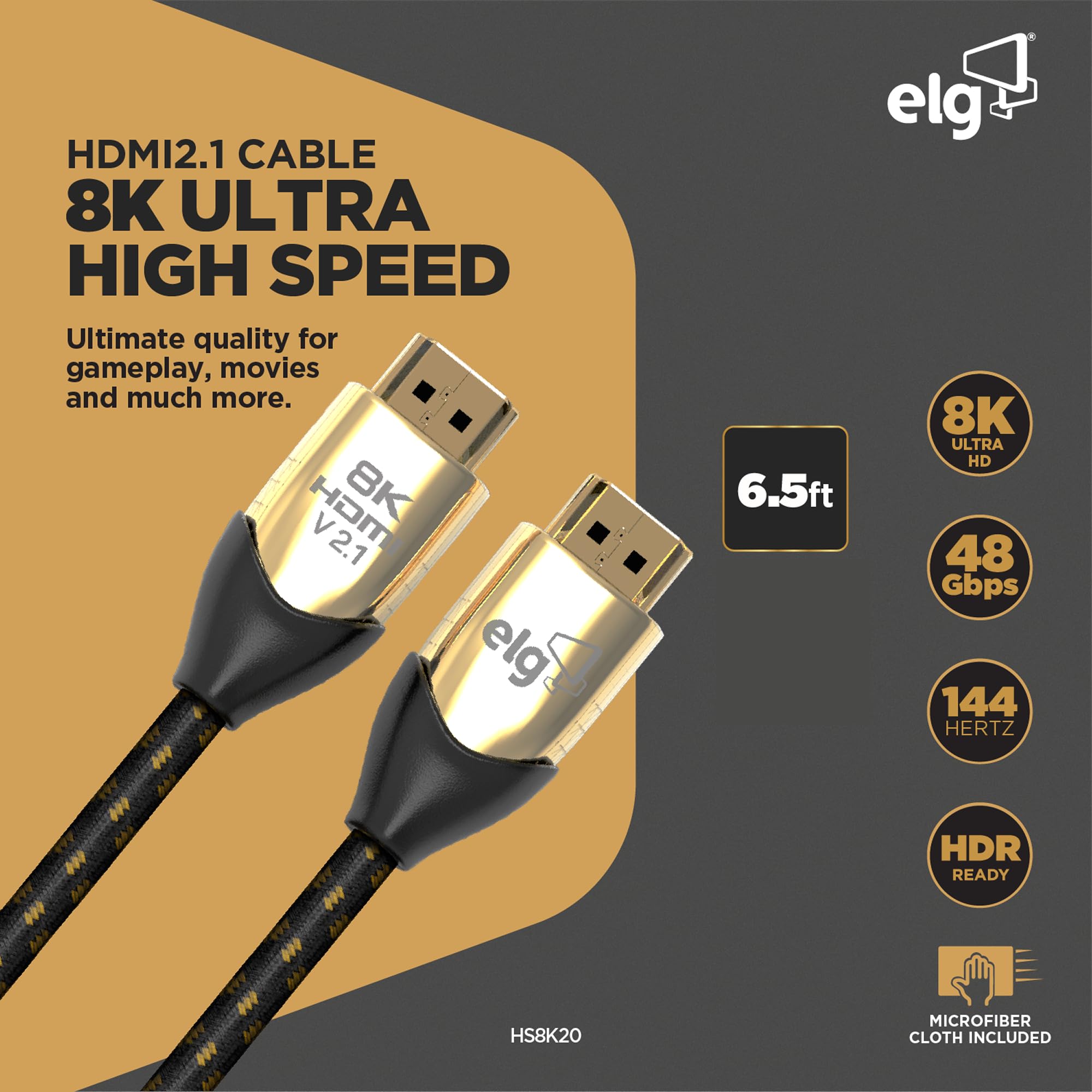 GeoHN.G Cavo HDMI 2.1 In Fibra Ottica 2m, 8K@60Hz 48Gbps, EARC HDR10, Super Flessibile Per PS5/ TV