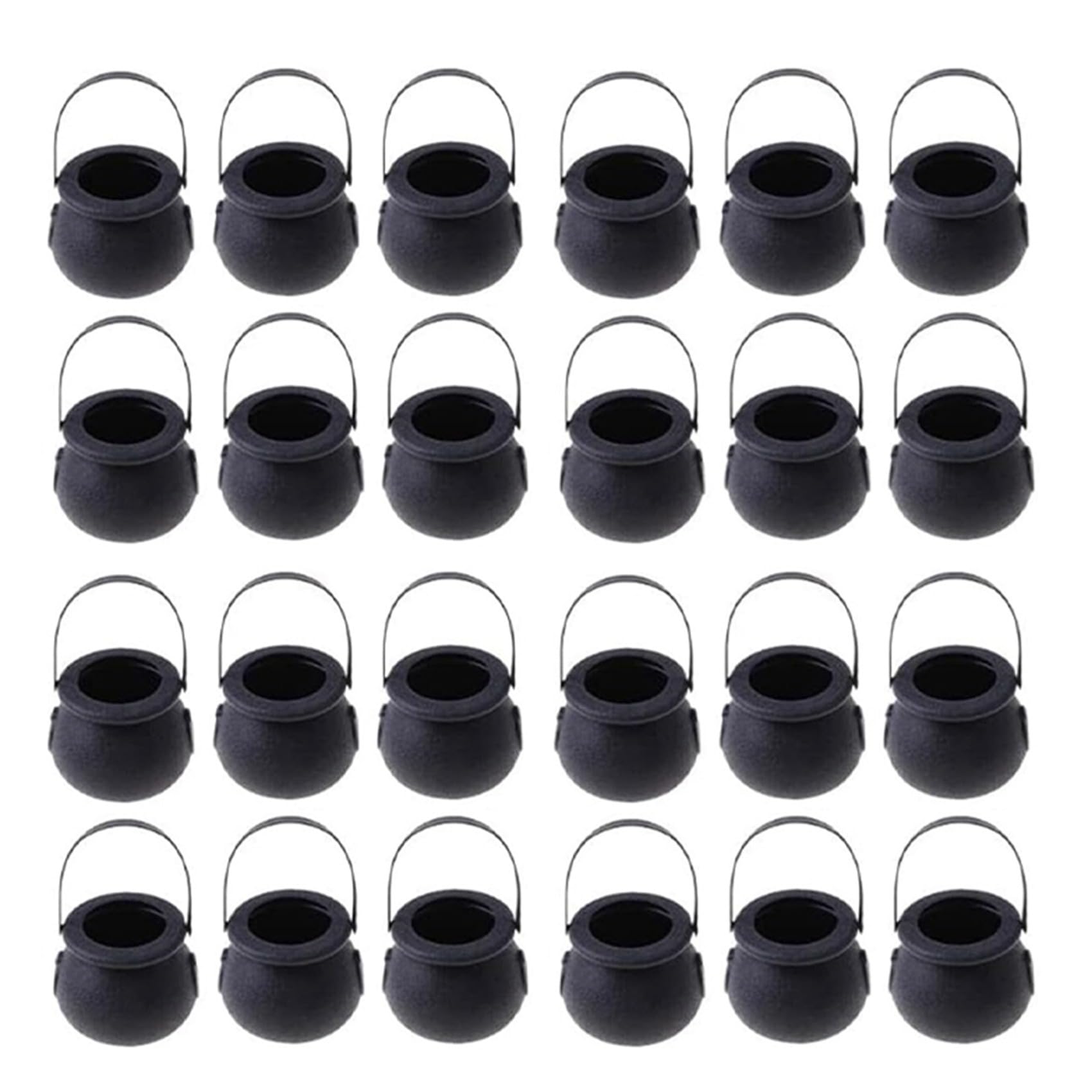 Vjsujehgy 24Pcs Mini Candy Kettles Witch Skeleton Cauldron Holder Pot with Handle for Halloween Easter 'S Day Party