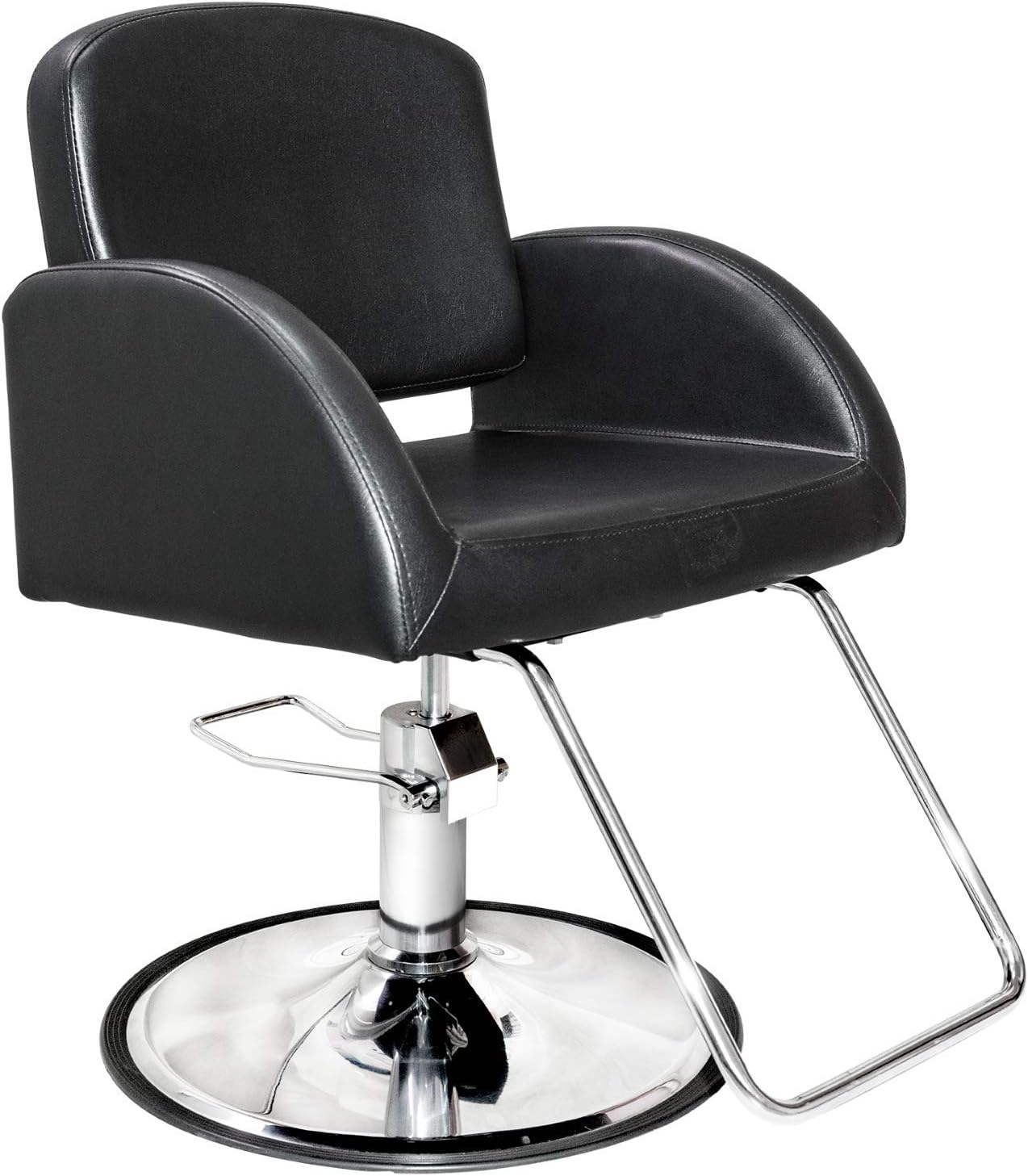 Chromium 'Ashley' Professional Salon Styling Chair [2078] by PureSana, Premium Vinyl Material, High Density Foam Cushions and Durable Steel Construction. : Beauty & Personal Care