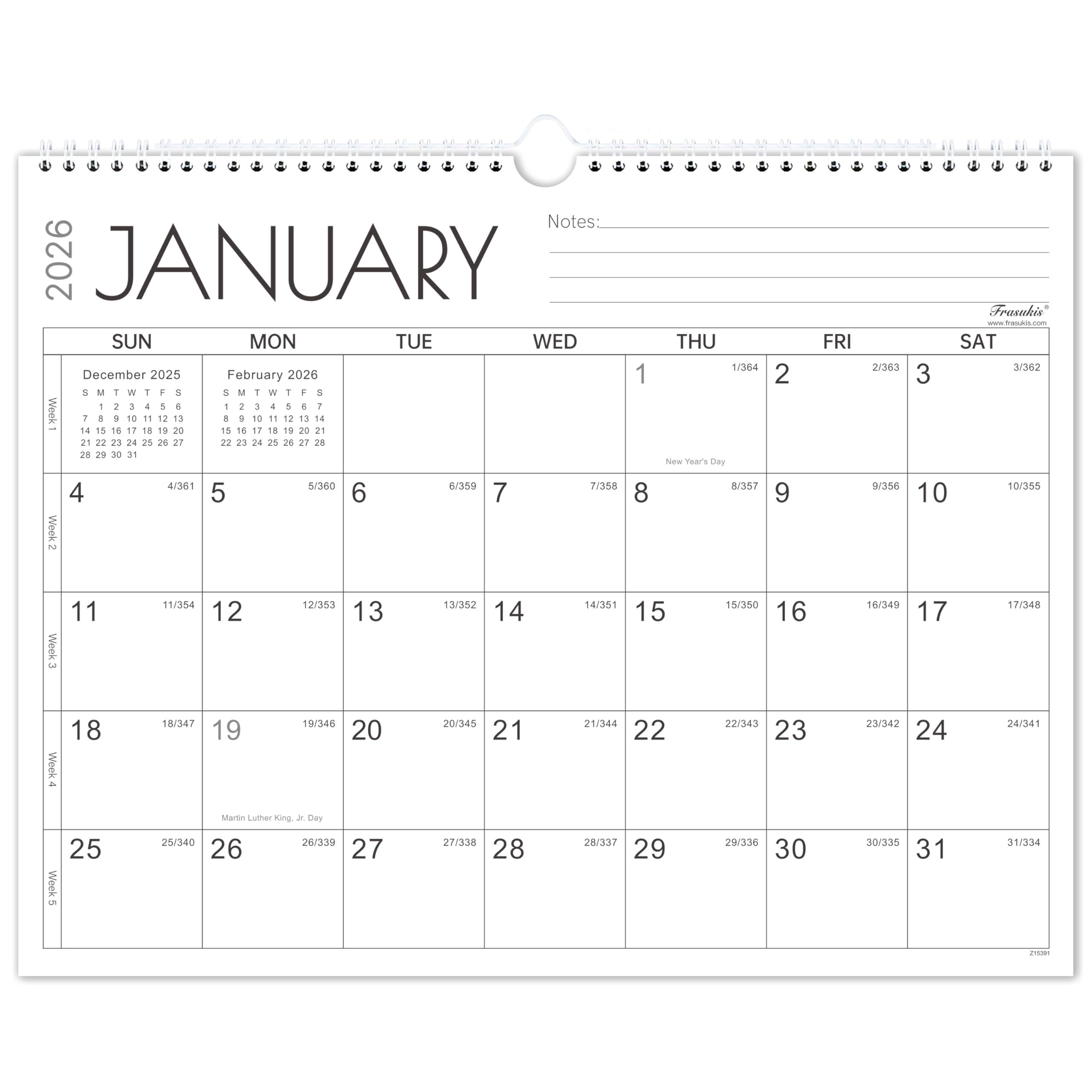 2025-2027 Wall Calendar July 2025 - June 2027 24 Months 14.8'' x 11.5''  WikiDates.org