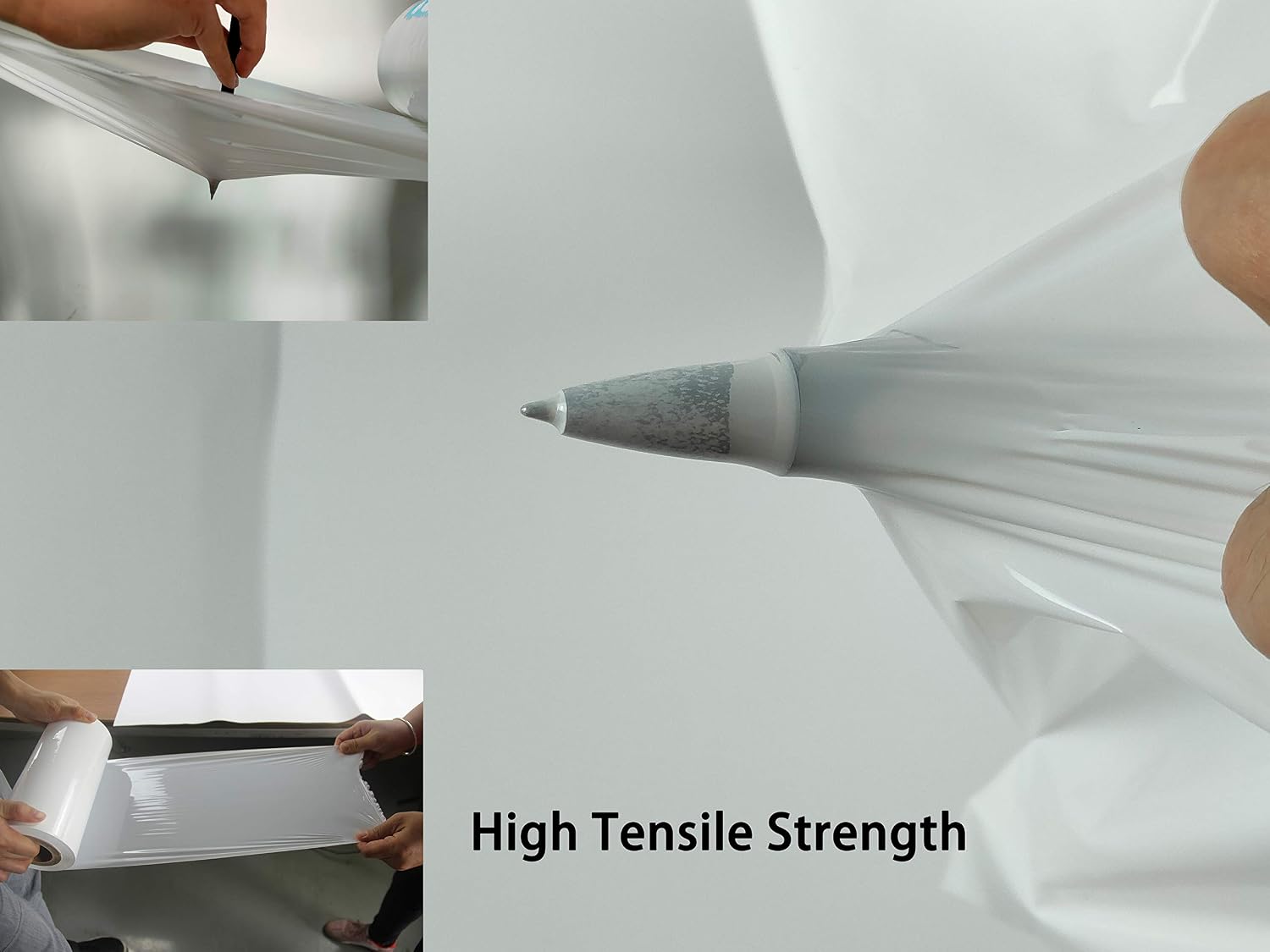 Stretch Wrap Plastic Wrap for Moving Packing Shipping 9in 1000ft Industrial White Shrink Wrap Roll