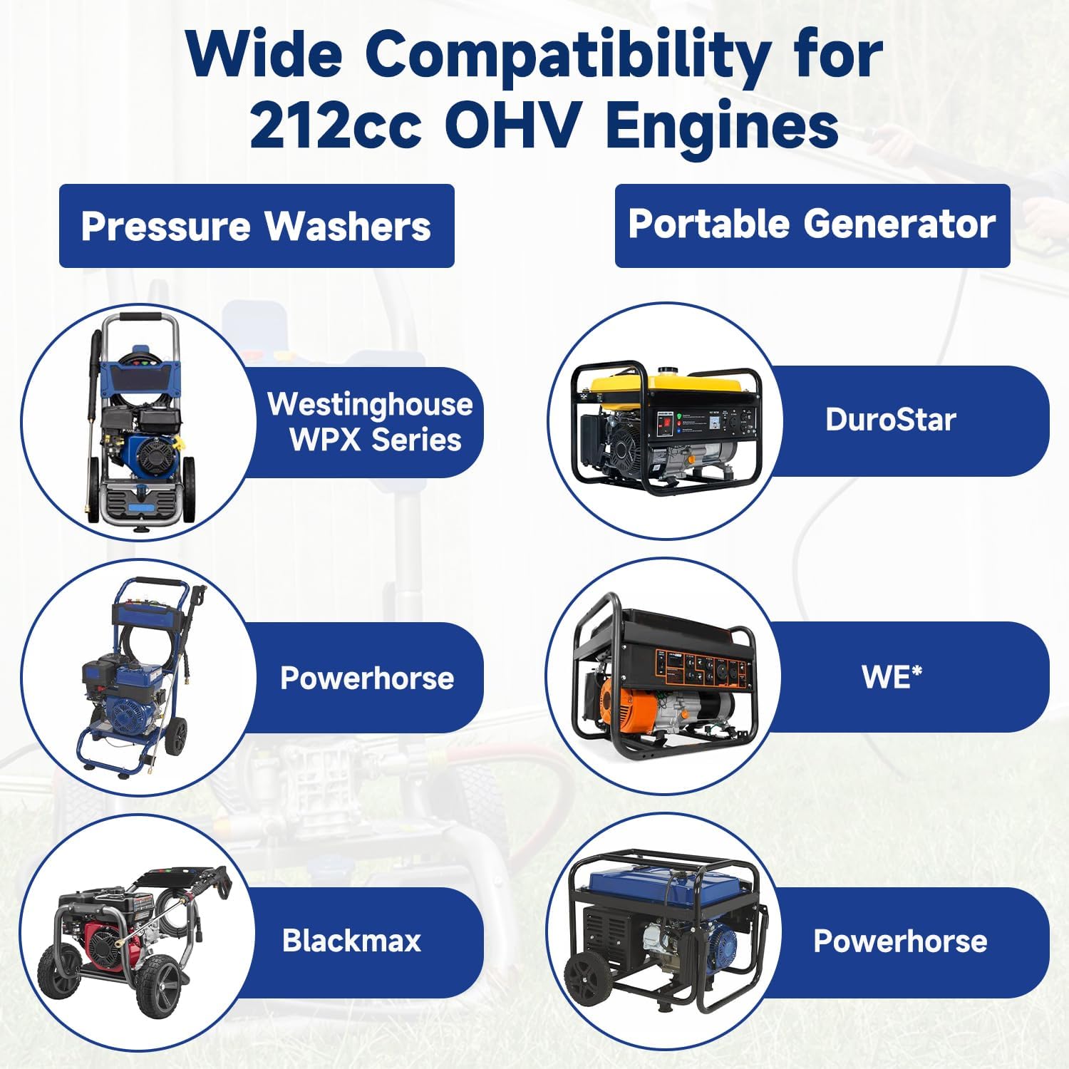 Pull Start Assembly Compatible with Pressure Washer Westing-House 212cc Engine WPX2700 WPX3200 WPX3400 WPX3600 Power-Horse, Recoil Starter for DuroStar DS4000S 208cc 224cc Generator Parts