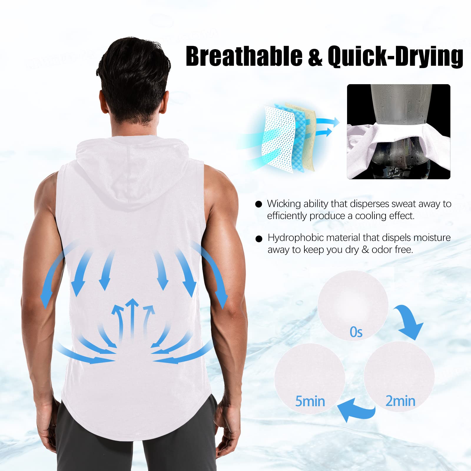 MEETWEE T-Shirt de Sport Homme sans Manche & Haut à Manches Longues Respirant Running Fitness