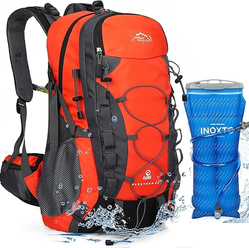 Miniatura 6 de INOXTO Mochila de senderismo ligera 35L/40L Mochila de día de senderismo con cubierta impermeable contra lluvia para viajes, camping al aire libre