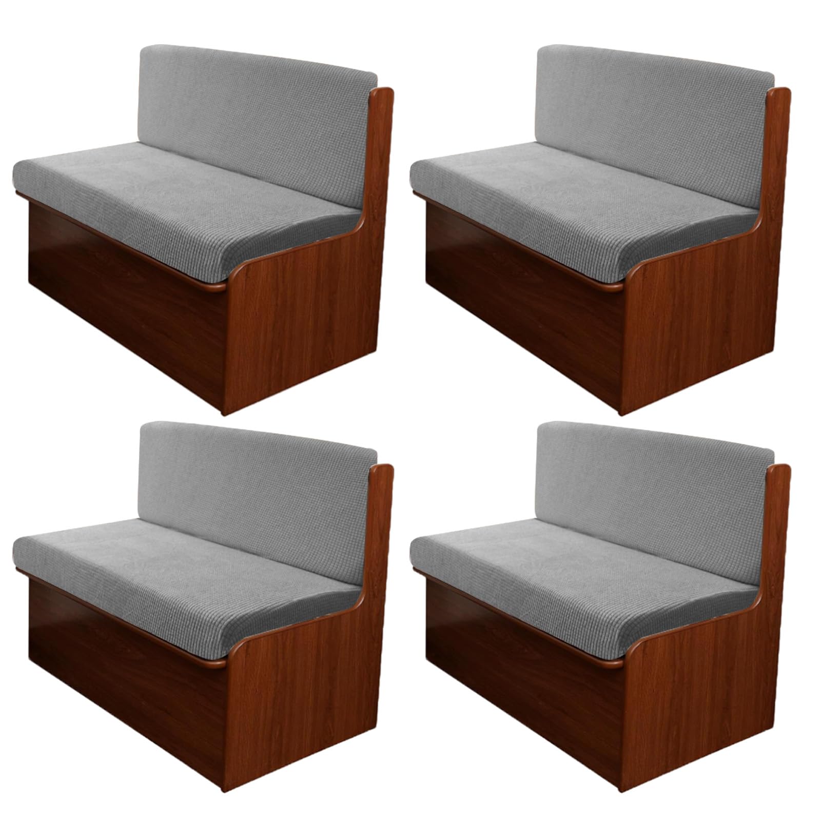 Oloepfo 8PCS RV Dinette Cushion Covers, Outdoor Sofa Covers Washable Seat Covers Furniture Protector Jacquard Stretchable Camper Cushion Covers With 4