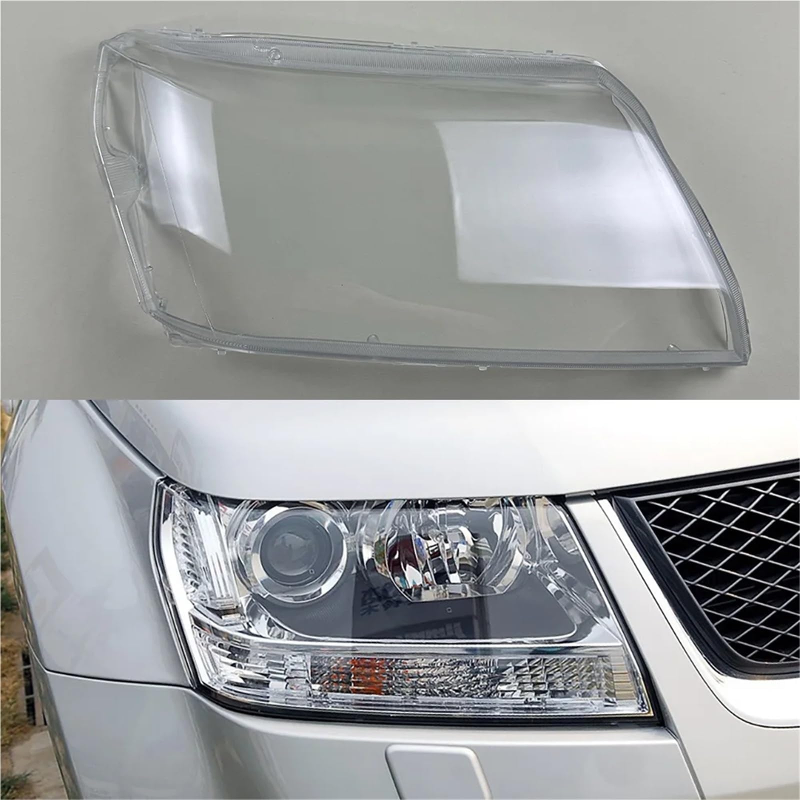 Compatible for Suzuki Grand Vitara 2007 2008-2013 Transparent Headlight Cover Glass Lampshade Headlamp Lamp Shell Replace Original Lens(Right)