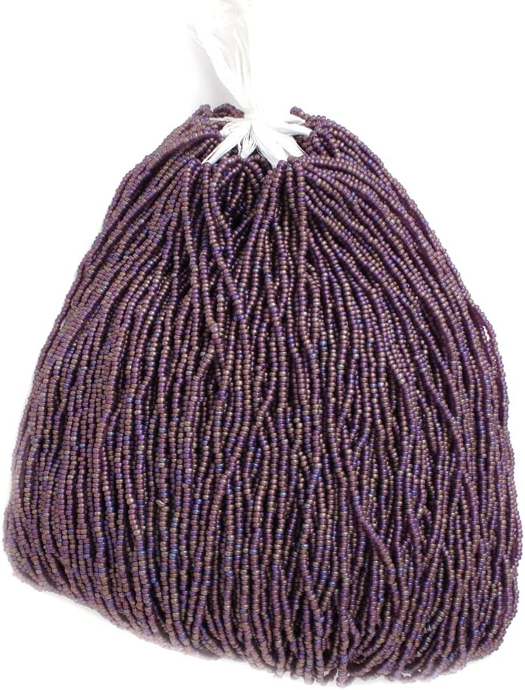 Czech Glass Seed Beads 11/0 (2.1mm Diameter) Transparent Mauve Matte AB Strung DIY Jewelry Making Beadss - 500g Bulk Bag by Preciosa (Jablonex)