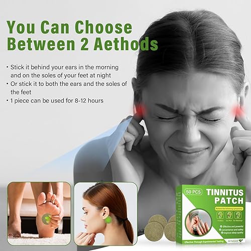 Miniatura 8 de Lovely Bamboo Alivio de tinnitus para oídos zumbidos, 50 parches de tratamiento de tinnitus, formulación herbaria natural, parche de tinnitus cómodo