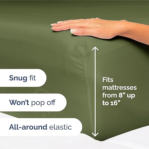 Vista 1396 de Juego de sábanas de 4 piezas tamaño king, extrasuaves, transpirables y refrescantes con esquinas profundas, sábanas de fácil ajuste y sin arrugas