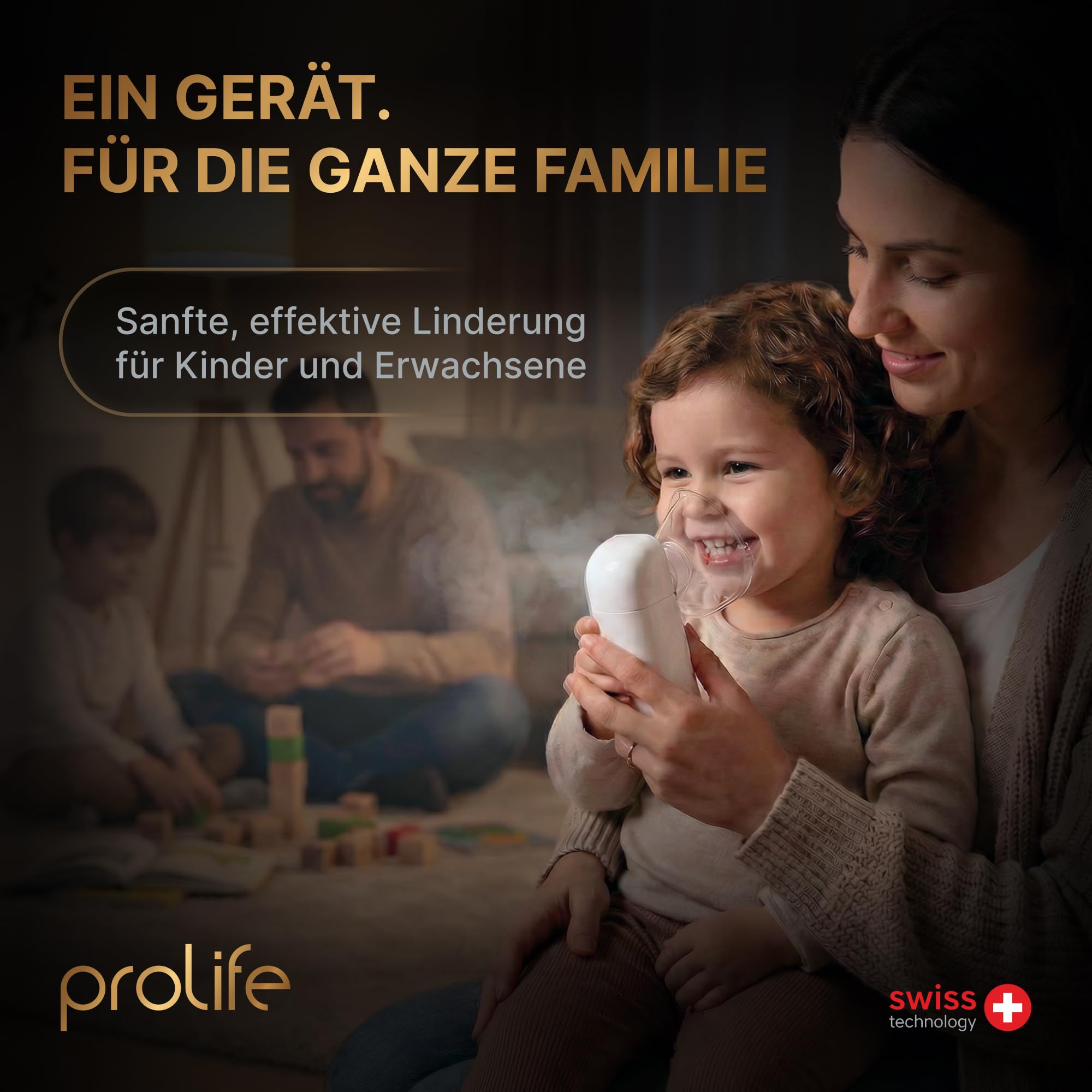 Prolife PN Mesh Inhalationsgerät Erwachsene & Kinder Ultraschall Vernebler Dampfinhalator Inhalation Bulletsnsgerät Baby