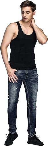 Miniatura 9 de Odoland Camisa adelgazante para hombre chaleco de compresión térmica capa base de compresión delgada muscular moldeadora