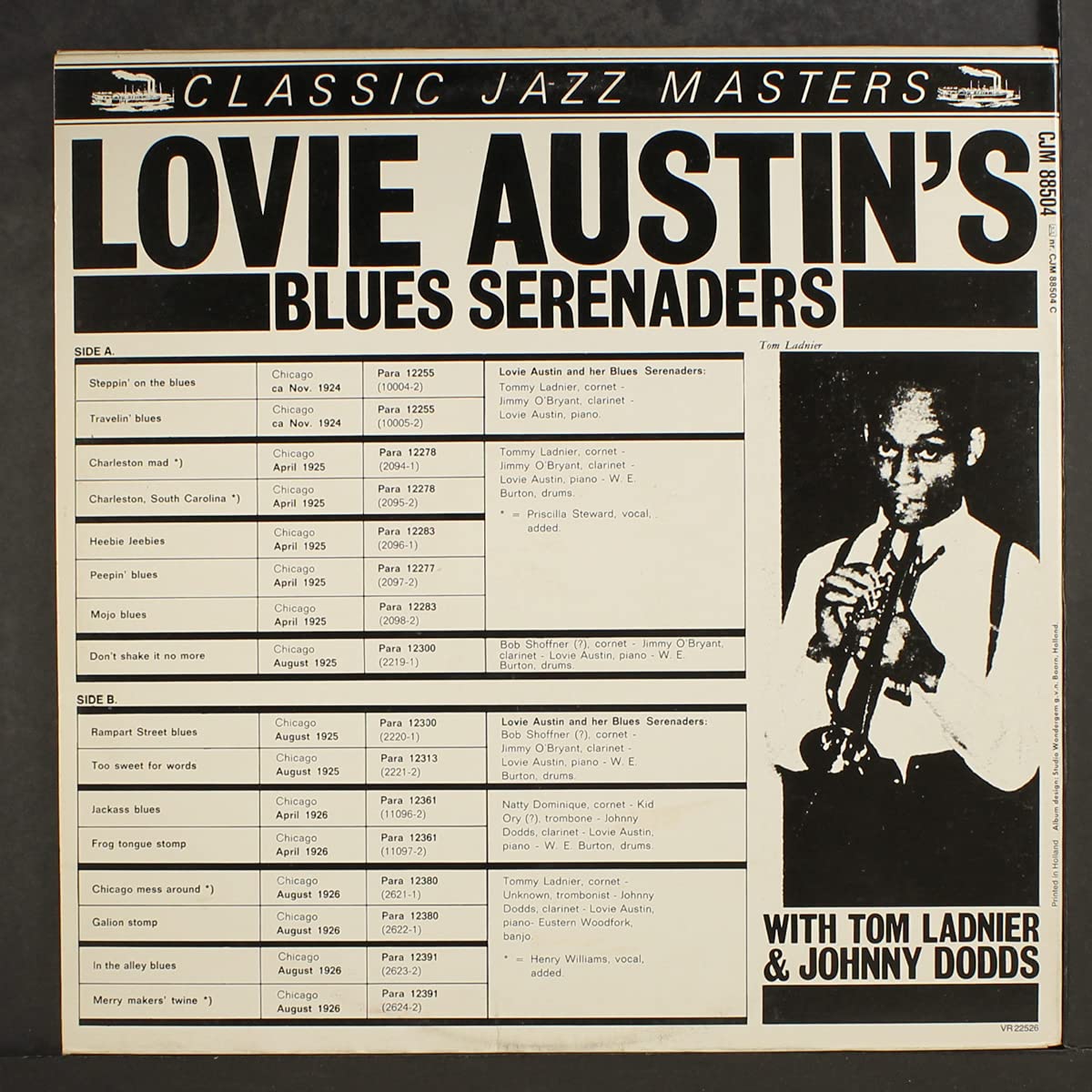 1924-1926 (& her Blues Serenaders feat. Tom Ladnier, Johnny Dodds; classic jazz masters-series) / Vinyl record [Vinyl-LP]