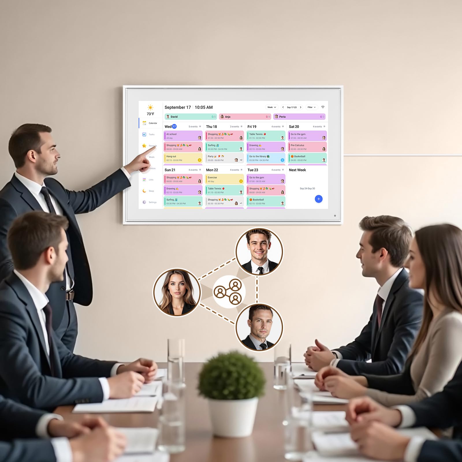 Smart Digital Calendar 21 5-Inch Electronic Wall Calendars Chore Chart Full HD Interactive Touchscreen Display for Family Schedules — view 6