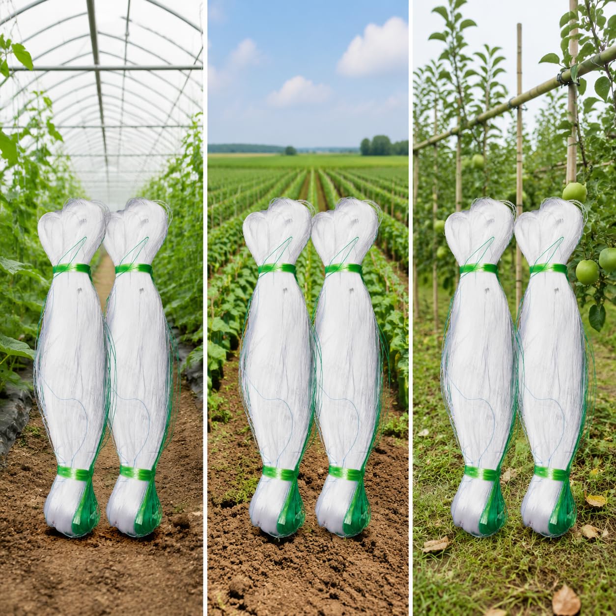 Malla para Guiar Plantas Trepadoras, Soporte Robusto para Cultivo Agrícola, Enrejado Plantas trepadoras, Grueso de Seis hebras, 5m*100m, 30 Agujeros (para Pepino y Calabaza amarga)