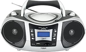 NAXA Electronics Portable MP3/CD Player with Text Display, AM/FM Stereo, USB/SD/MMC Inputs