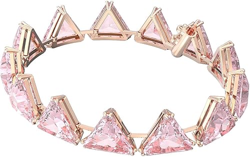Swarovski Ortyx - Colección de joyas de pulsera de cristal de corte triangular, oro rosa y acabado en tono rodio