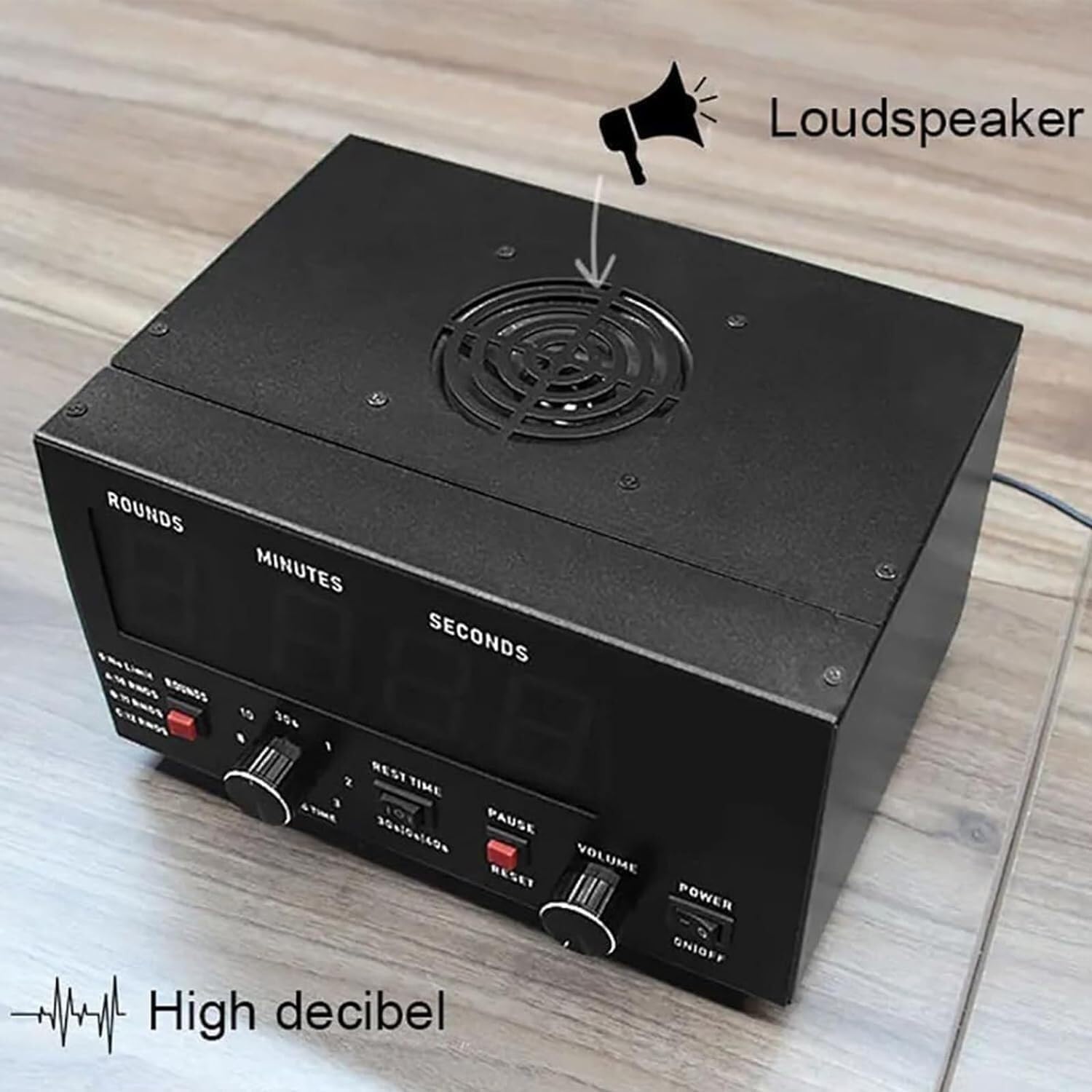 Portable Gym Timer, Digital Boxing Interval Timer, Intermittent Timer with Beep, High Brightness Digital Tube LED, for Muay Thai/MMA/Kickboxing