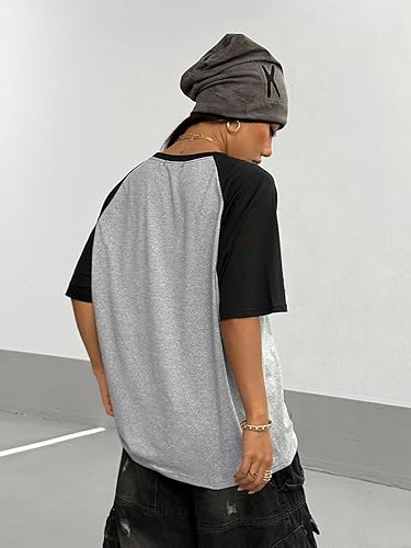 Miniatura 2 de Verdusa Camiseta casual de manga corta con cuello redondo de gran tamaño para mujer