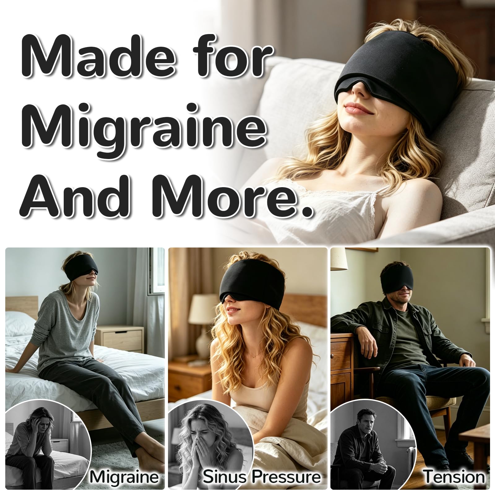 Upgraded Migraine Relief Cap, Double Cold Therapy for Headache, Sinus — Amazon image 9