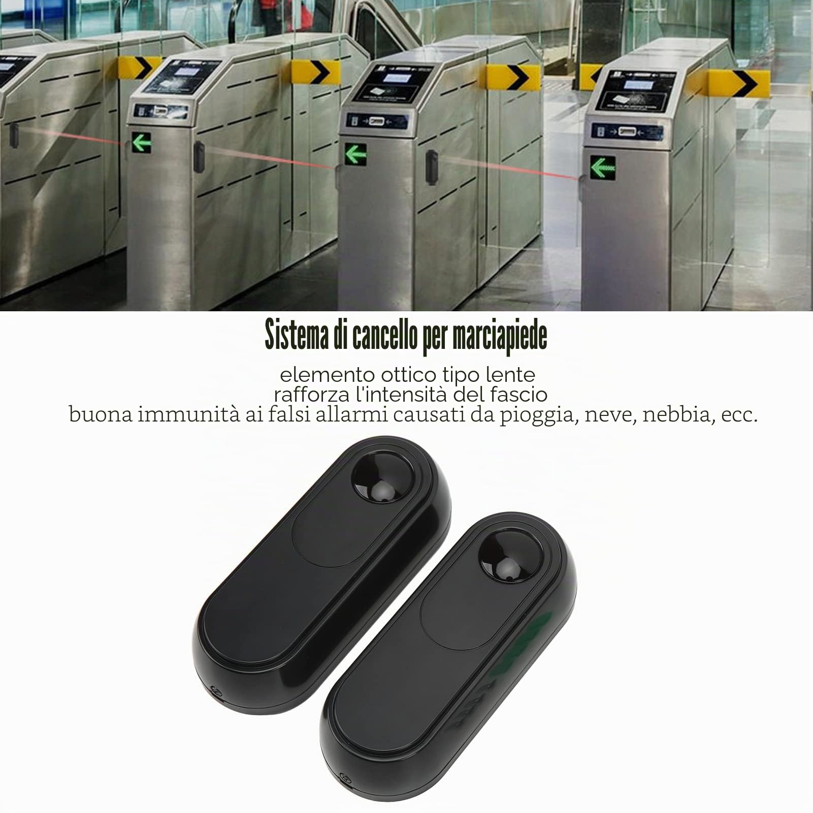 Allarme , Sensore a Raggi Infrarossi per Cancelli Wireless, di Allarme di Sicurezza Rilevatore di Sensori di Movimento per Esterni per Interni, IP55 Impermeabile
