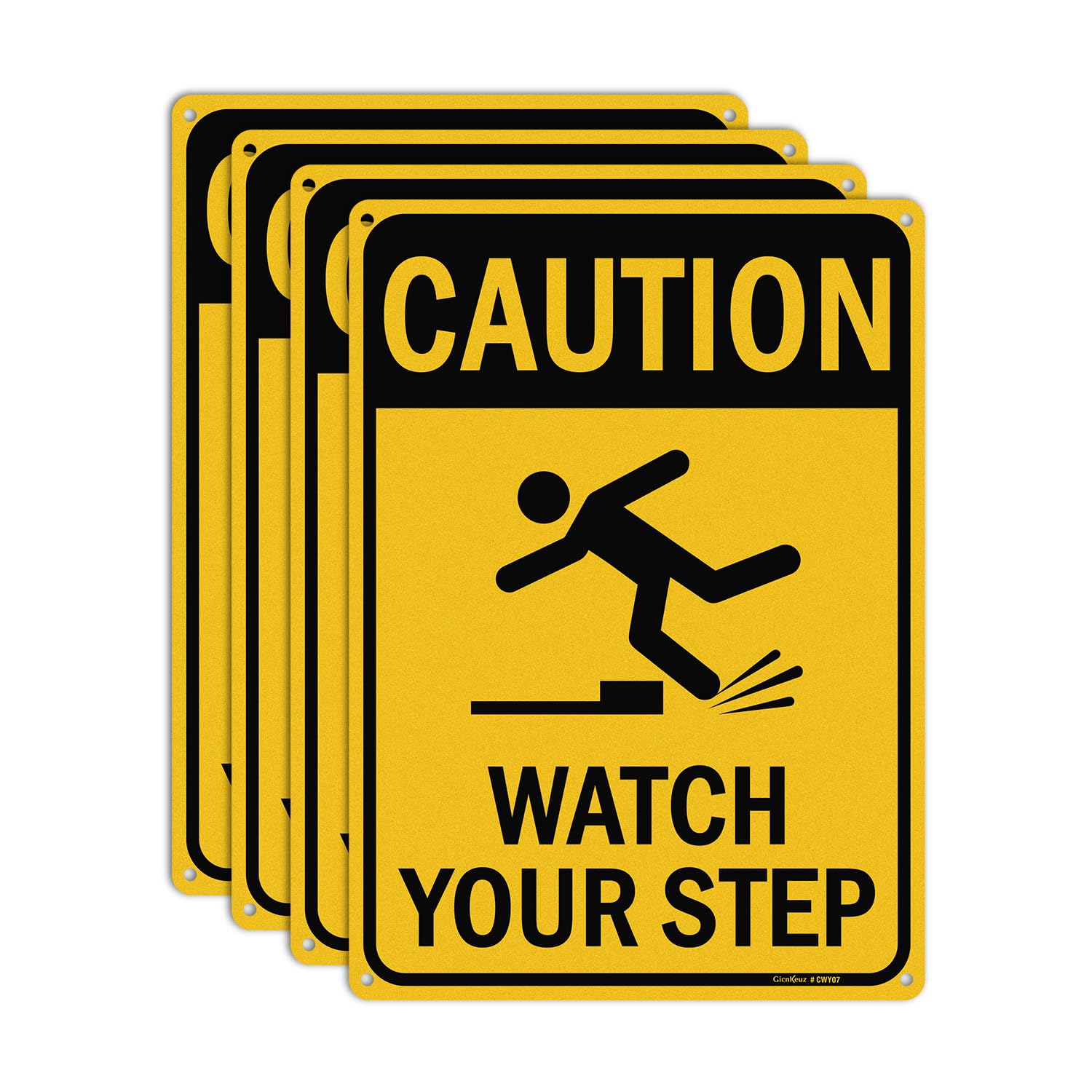 GicnKeuz Caution Watch Your Step Sign,10 x 7 Inches Safety Sign,Reflective Aluminum, Fade Resistant/Waterproof, Indoor or Outdoor Use (2-Pack) — Amazon image 9