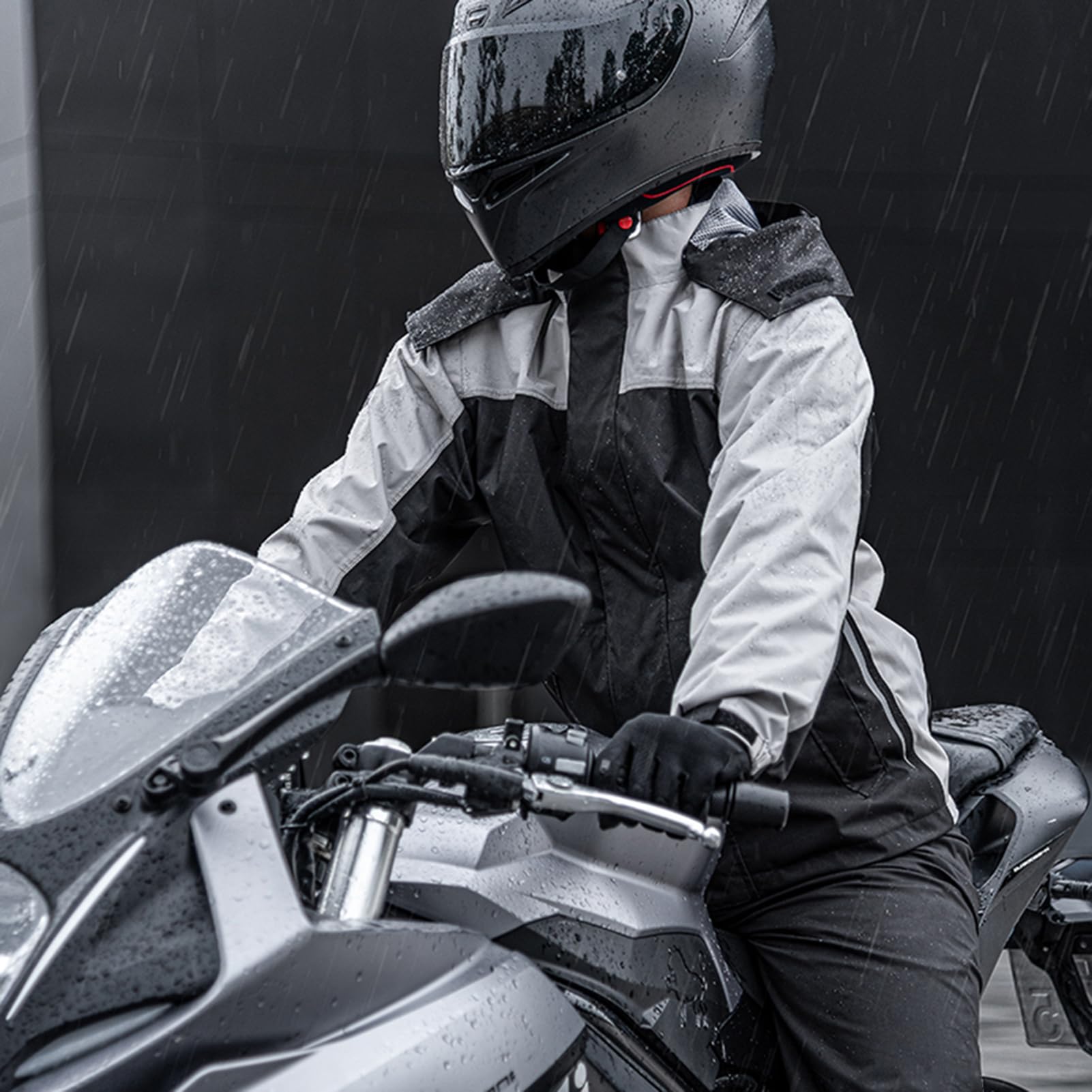 Rain Jacket, Wasserdichter Motorrad-Regenanzug für Männer und Frauen, Radfahren Fahrrad Regenbekleidung, Jacke und Hose mit Aufbewahrungstasche,regenjacke wasserdicht atmungsaktiv