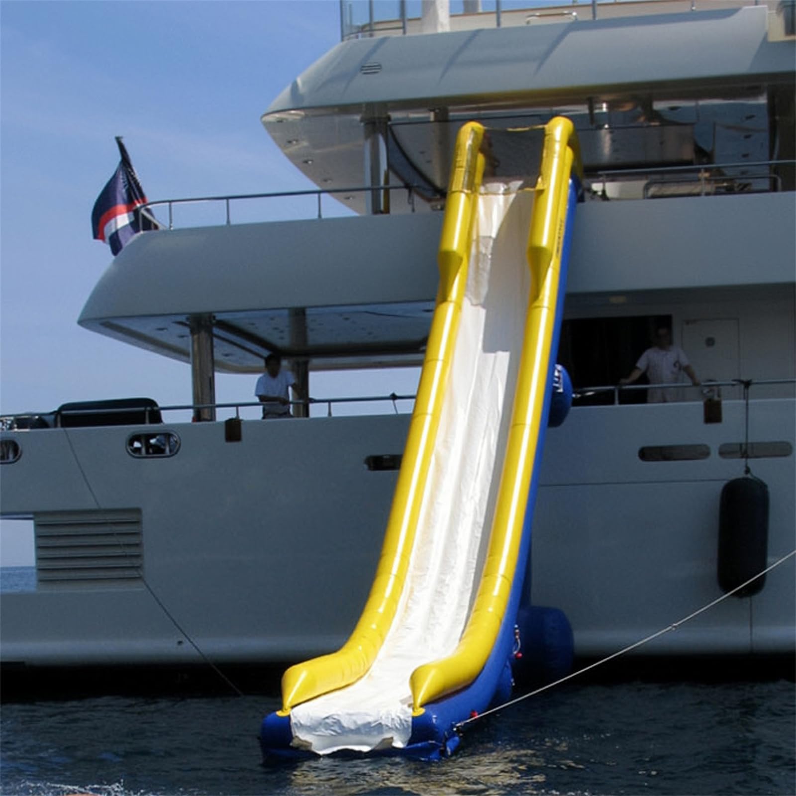Tobogán acuático inflable con red de seguridad y pilares de PVC para parques acuáticos de ocio, tobogán acuático gigante para diversión familiar y juego al aire libre