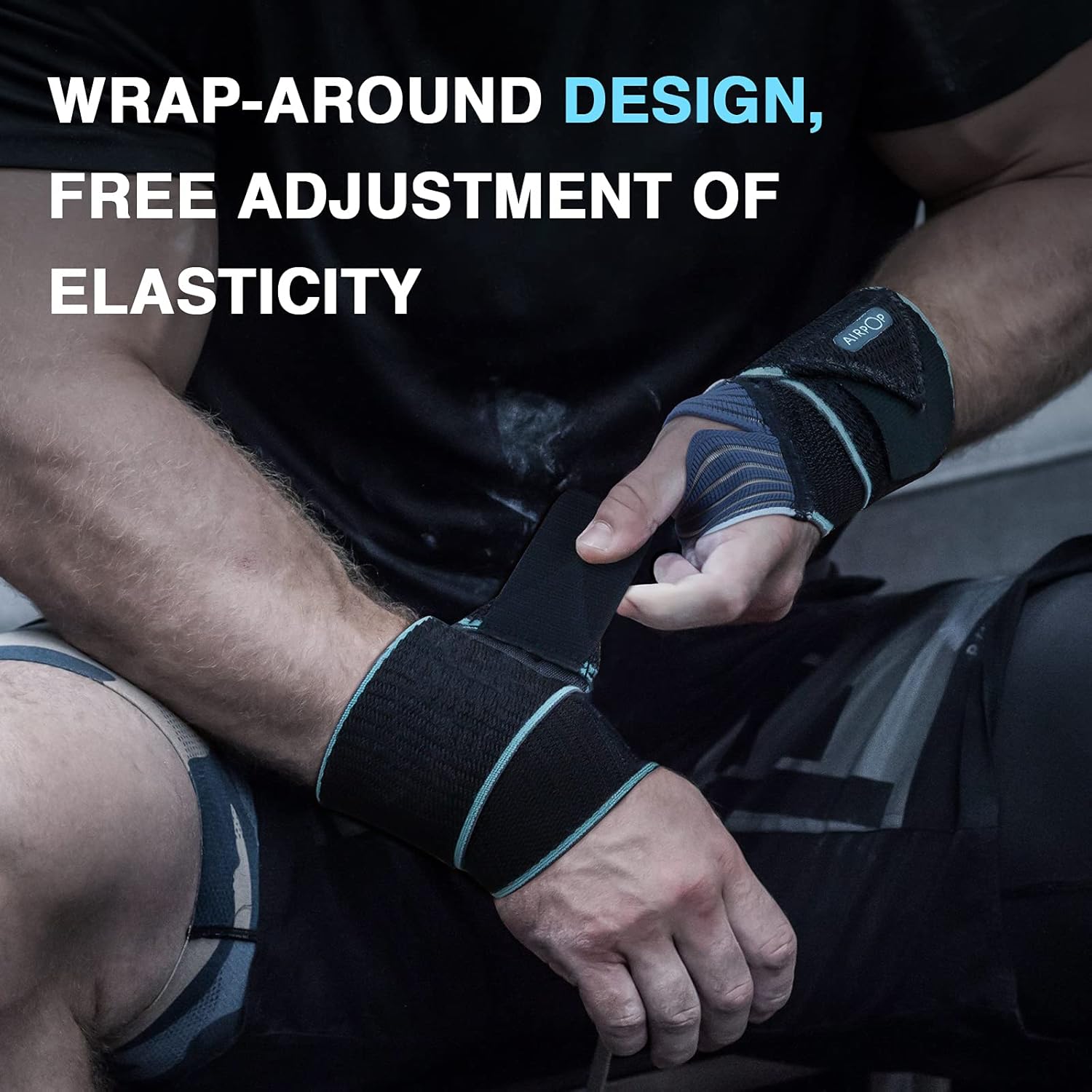 AIRPOP Wrist Braces Set of 2 with Thumb Support for Workouts, Gym, Fitness, Adjustable Wrist Wraps for Men Women, Fit Left Right Hand: Industrial & Scientific
