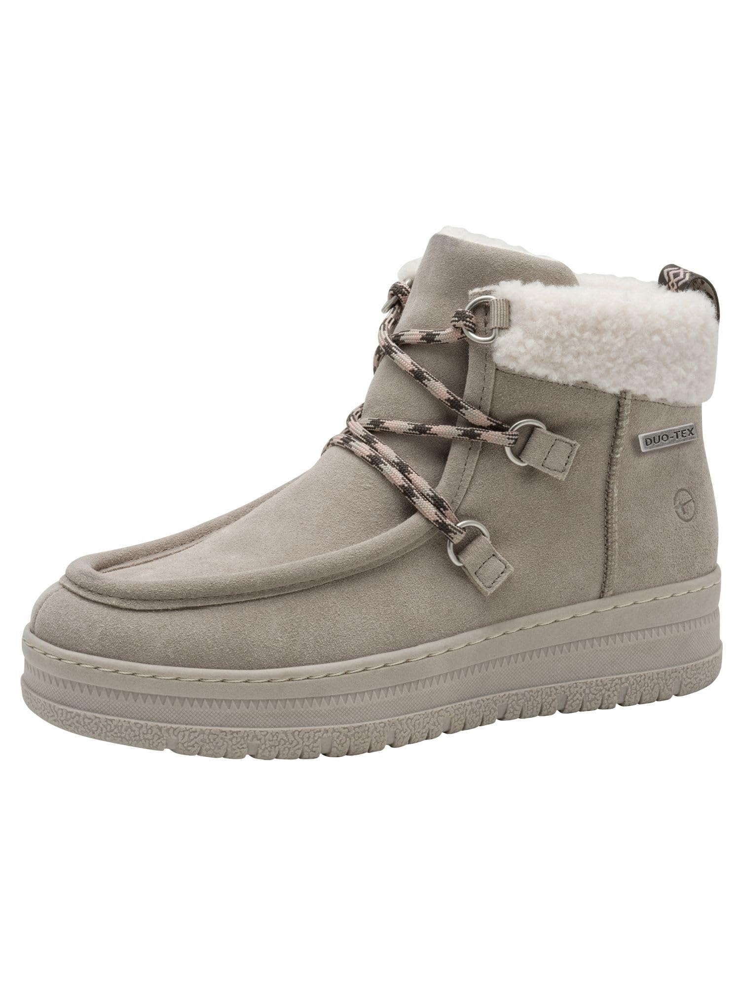 Tamaris Comfort Women’s Ankle Boots Water-Repellent Lined, Lt Grey/Rose, 6,5 UK