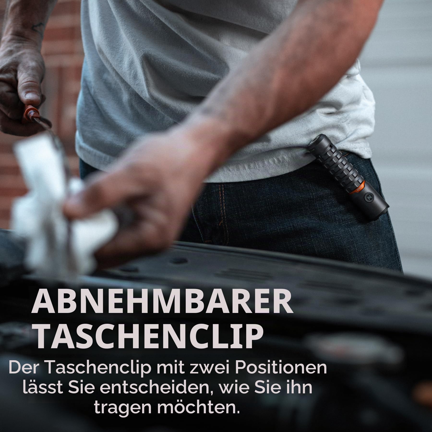 NEBO Torchy 2K Taschenlampe & Arbeitsleuchte - USB-C Wiederaufladbare Camping- & Arbeitstaschenlampe mit 5 Lichtmodi - Bis zu 30 Stunden Betriebsdauer - Abnehmbarer Taschenclip - Wasserfest