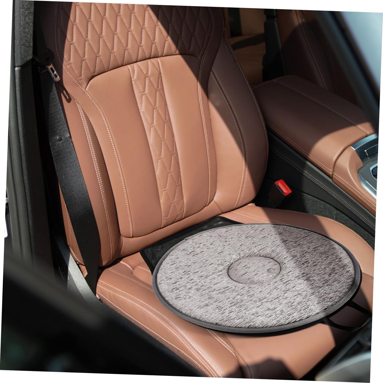 2pcs Swivel Seat Cushion for Elderly Multi-Functional Rotating Car Seat Pad Non- Support for Comfortable Driving Easy Installation Grey