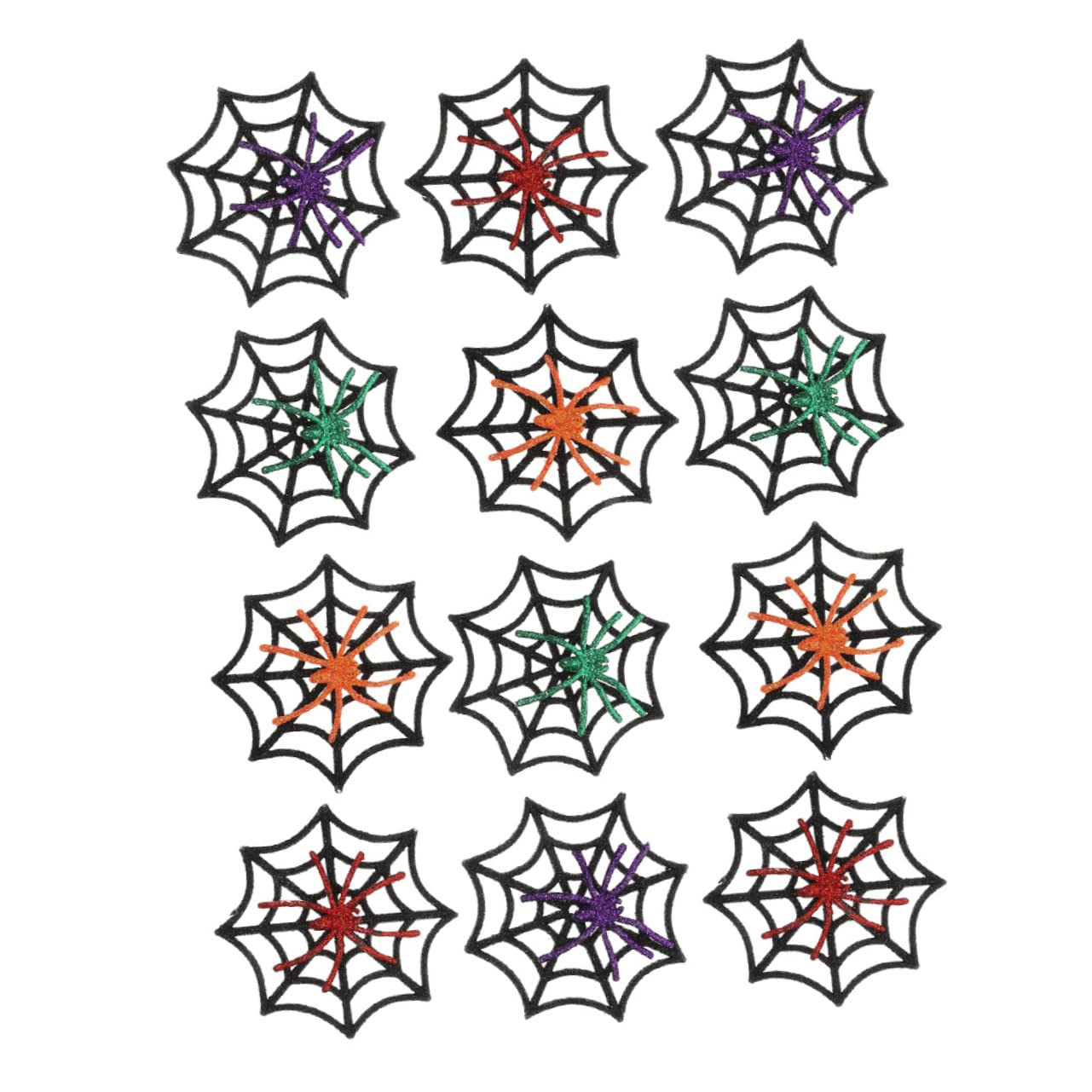 Cabilock 4 Juegos Red De Halloween Telaraña Temporal Colgando Tela De Araña Fiesta Halloween Telaraña De Plástico Delicada Araña Falsa El Plastico Black 12 Uds * 4