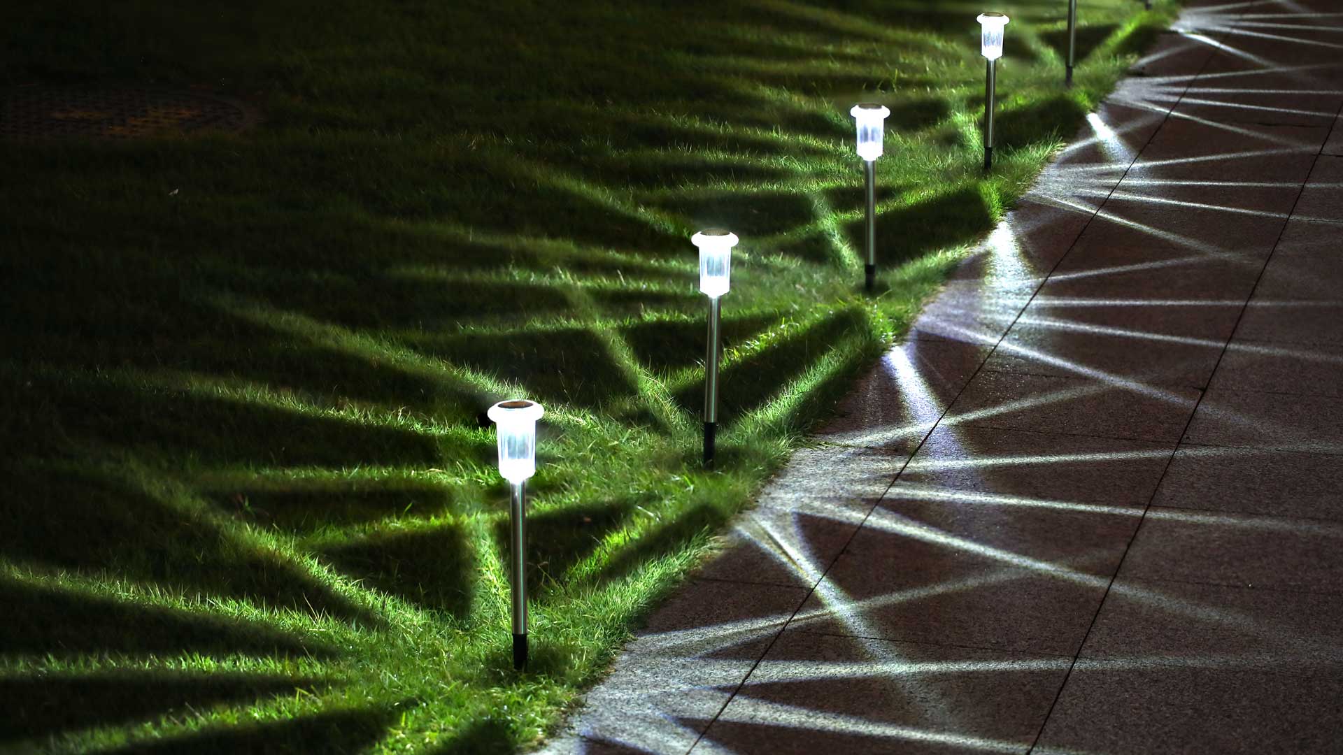 Image of DenicMic Solar Lights Outdoor 10 Pack Waterproof 6000K Cold White LED Stainless Steel Stake Outside Lights for Yard Pathway Garden Driveway Walkway Landscape Path Lighting