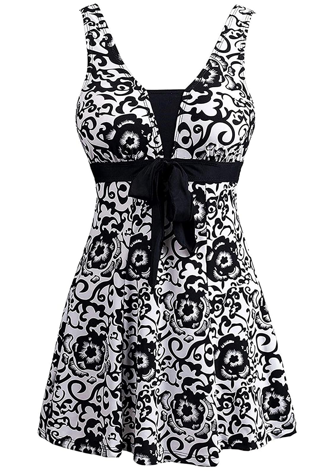 Donna Costume da Bagno con Gonna One Pieces Dimagrante Costume Intero con Skirted Swimwear Costume Mare Bikini da Spiaggia