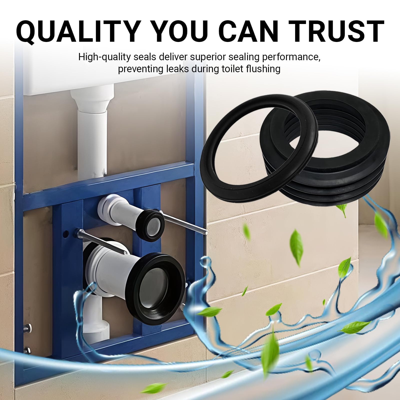 2 Piezas Juntas de Tubería para Geberit, Junta para Tubo de Descarga (Ø 55/42 mm), Junta de Manguito (Ø 36-45/60 mm), Compatible con Tubo de Descarga Oculto Geberit DN40/45mm, Modelos 362.771.00.1 — view 5