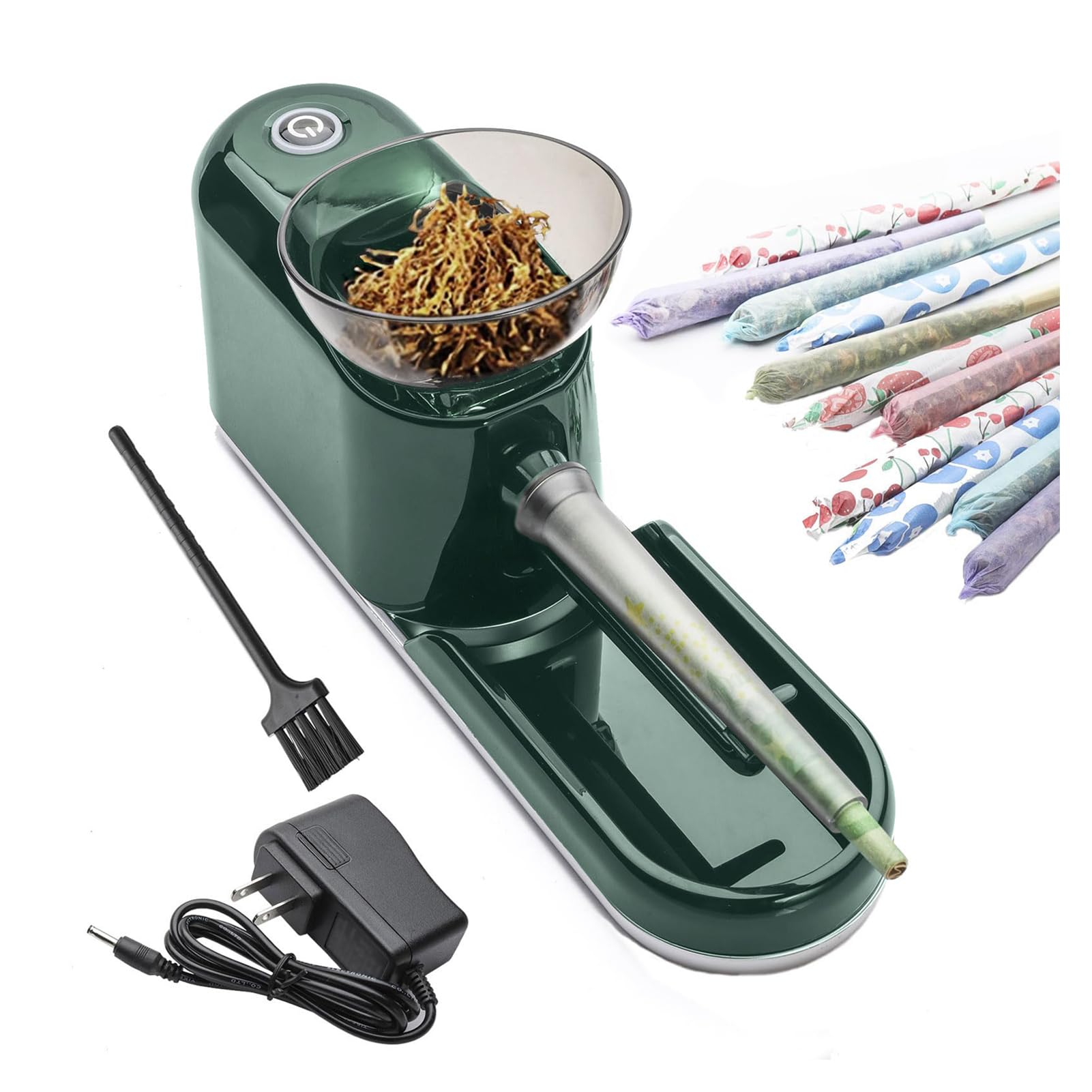 JTWWDM Electric Rolling Making Machine, Automatic Cone Filling Maker, Portable Pre Rolled Tobacco Loader, The Za Machine With Diameter 6.5/8 mm Smoke Pipe,Green