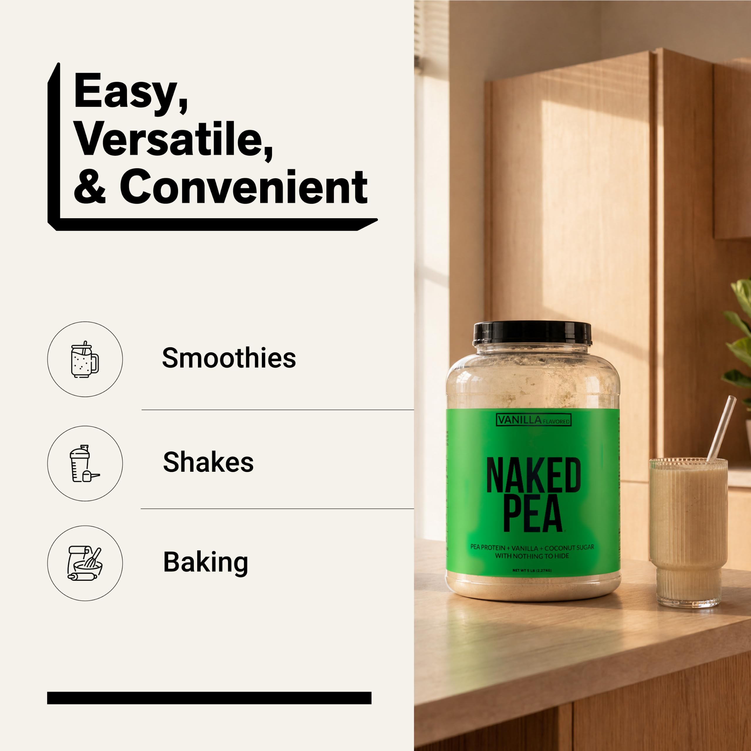 Naked Pea - Vanilla Pea Protein Isolate from North American Farms - 5lb Bulk, NSF Certified, Plant Based, Vegetarian & Vegan Protein Power, Easy to Digest, Non-GMO, Gluten Free, Lactose Free, Soy Free — Amazon image 7
