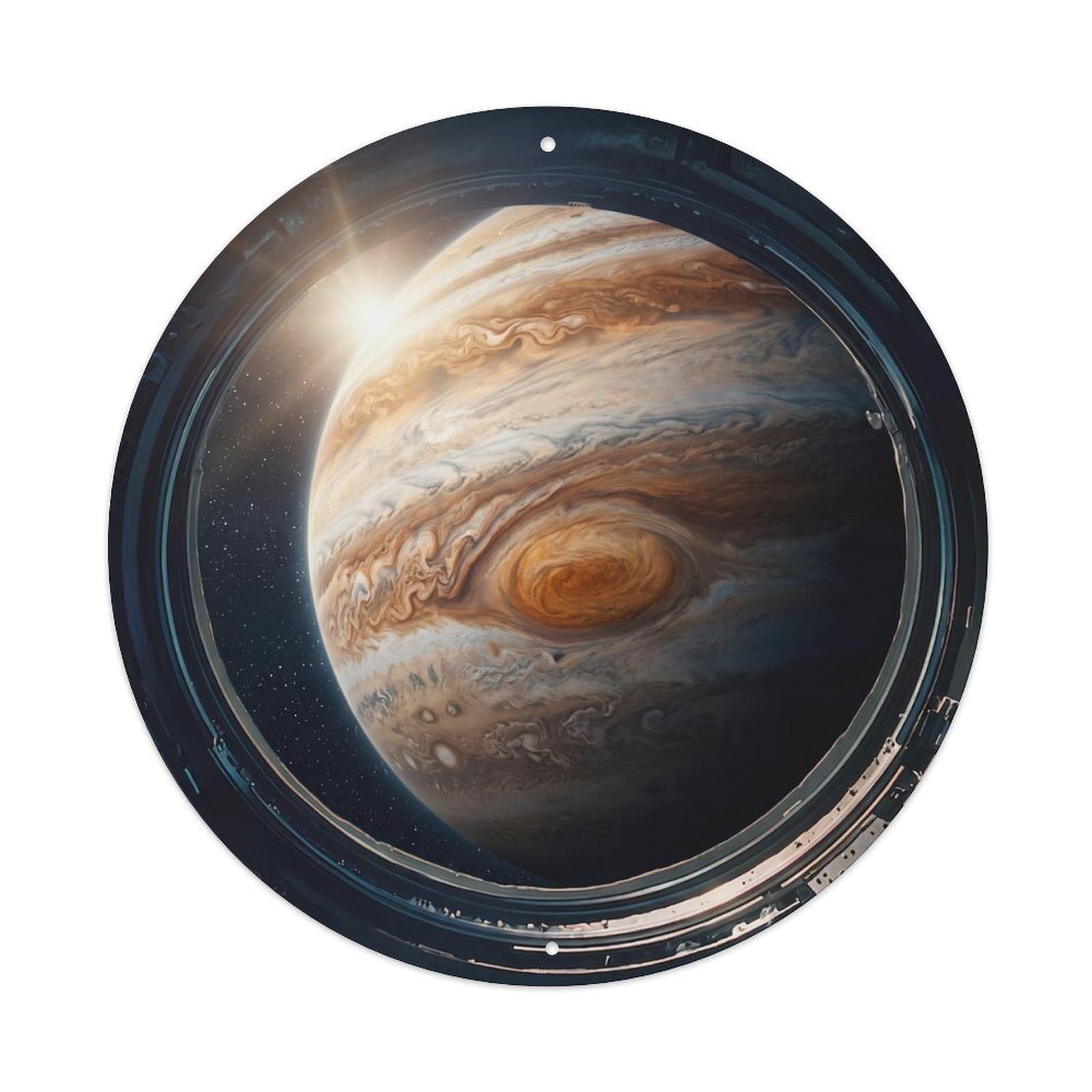 Giant Planet Red Spot from Space Station Porthole Metal Tin Sign