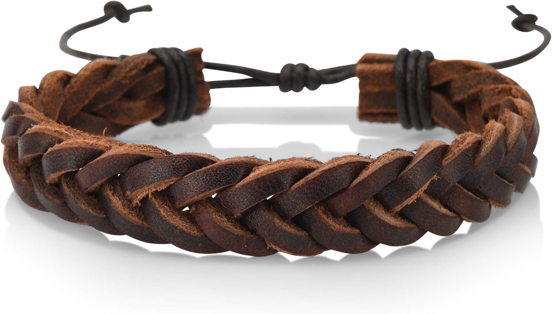 Mens Leather Bracelet Braided Wristband