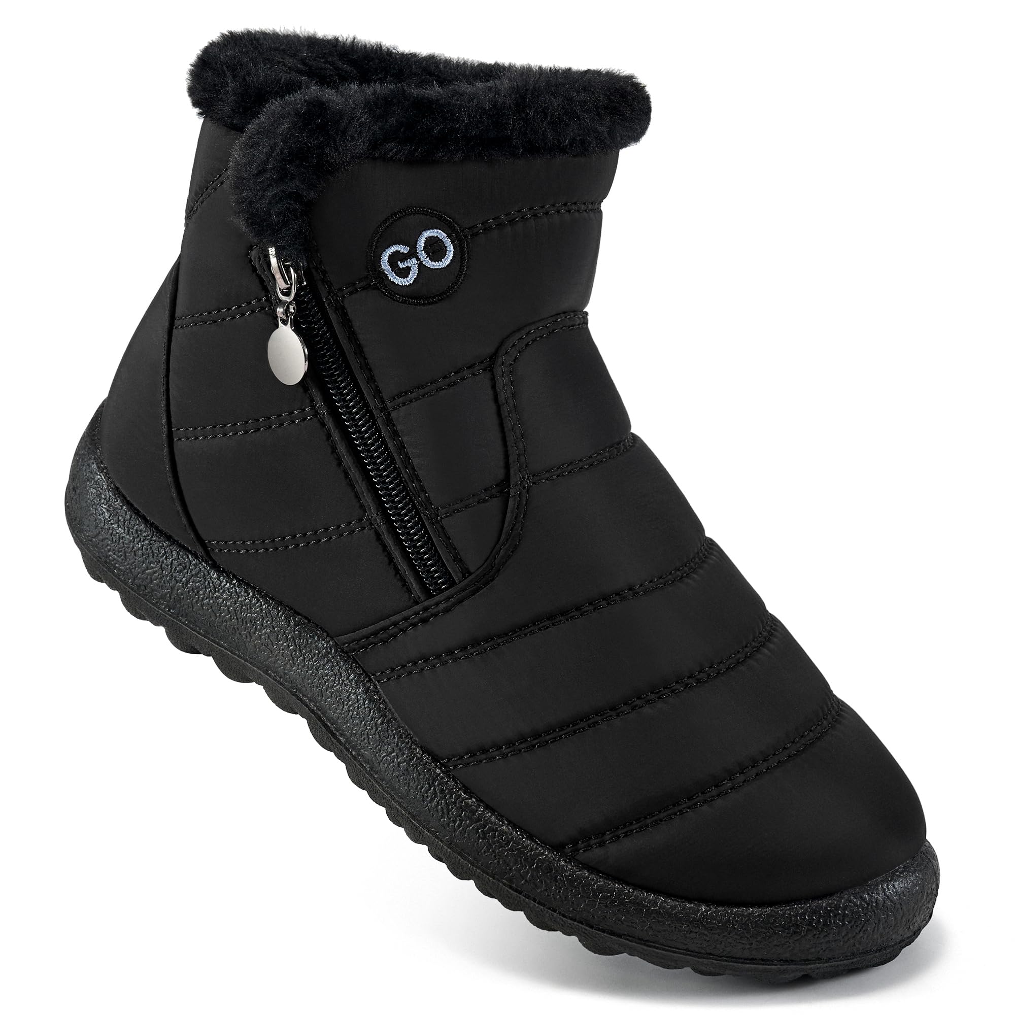 DUOYANGJIASHA Snow Boots for Women Winter Warm Ankle Booties Waterproof Comfortable Slip On Outdoor Fur Lined Lining Zipper Womens Snow Boots