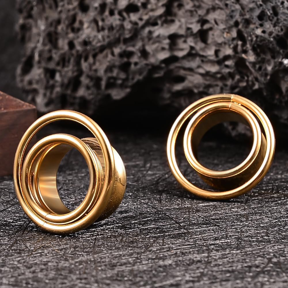 DOEARKO 2PCS Ear Gauges Cool Bat Saddle Ear Plugs Tunnels 316 Stainless Steel Hypoallergenic Earrings Gauges for Ears Expander Body Piercing Jewelry